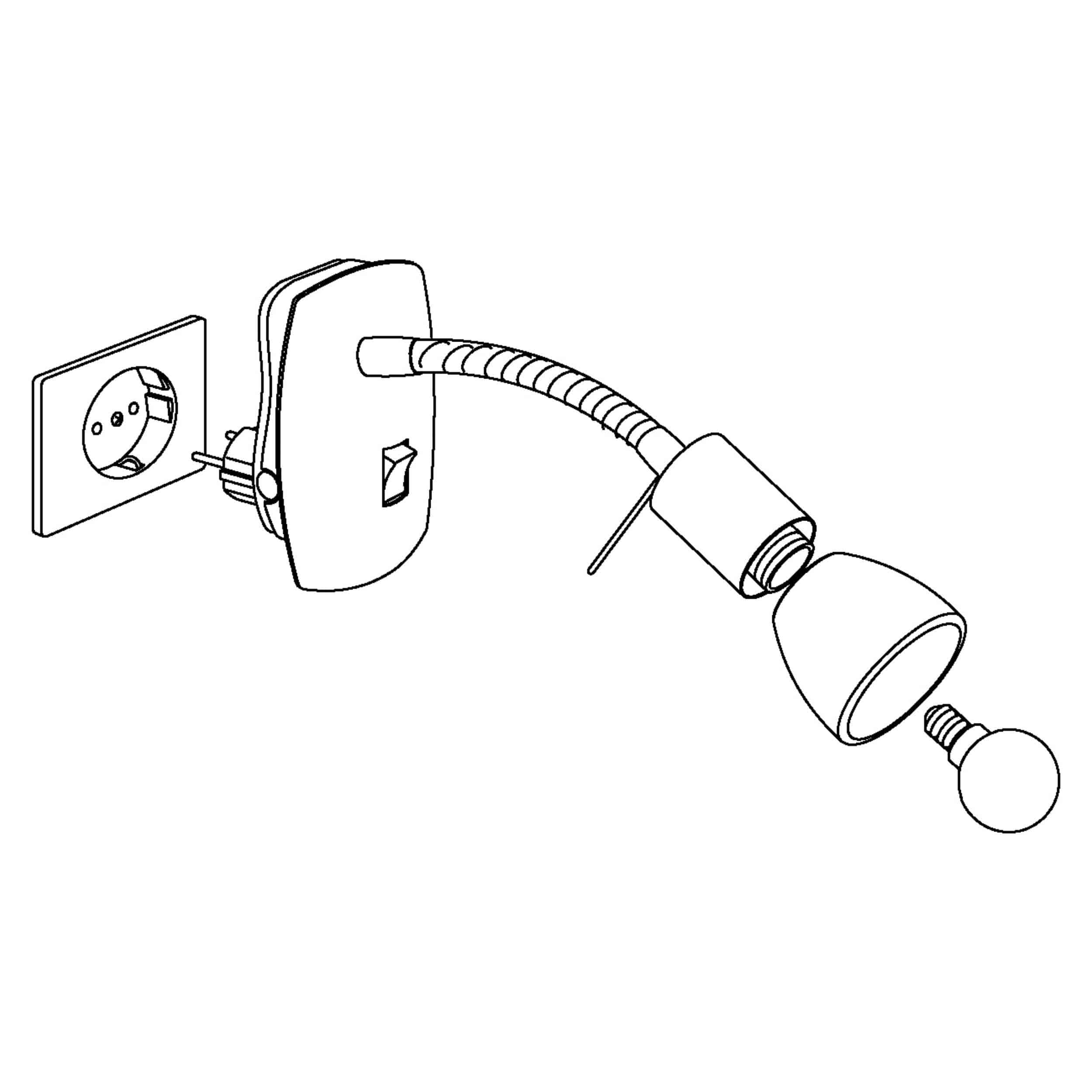 EGLO Steckerspot 92935 nickel-matt, für E14, max. 25 W