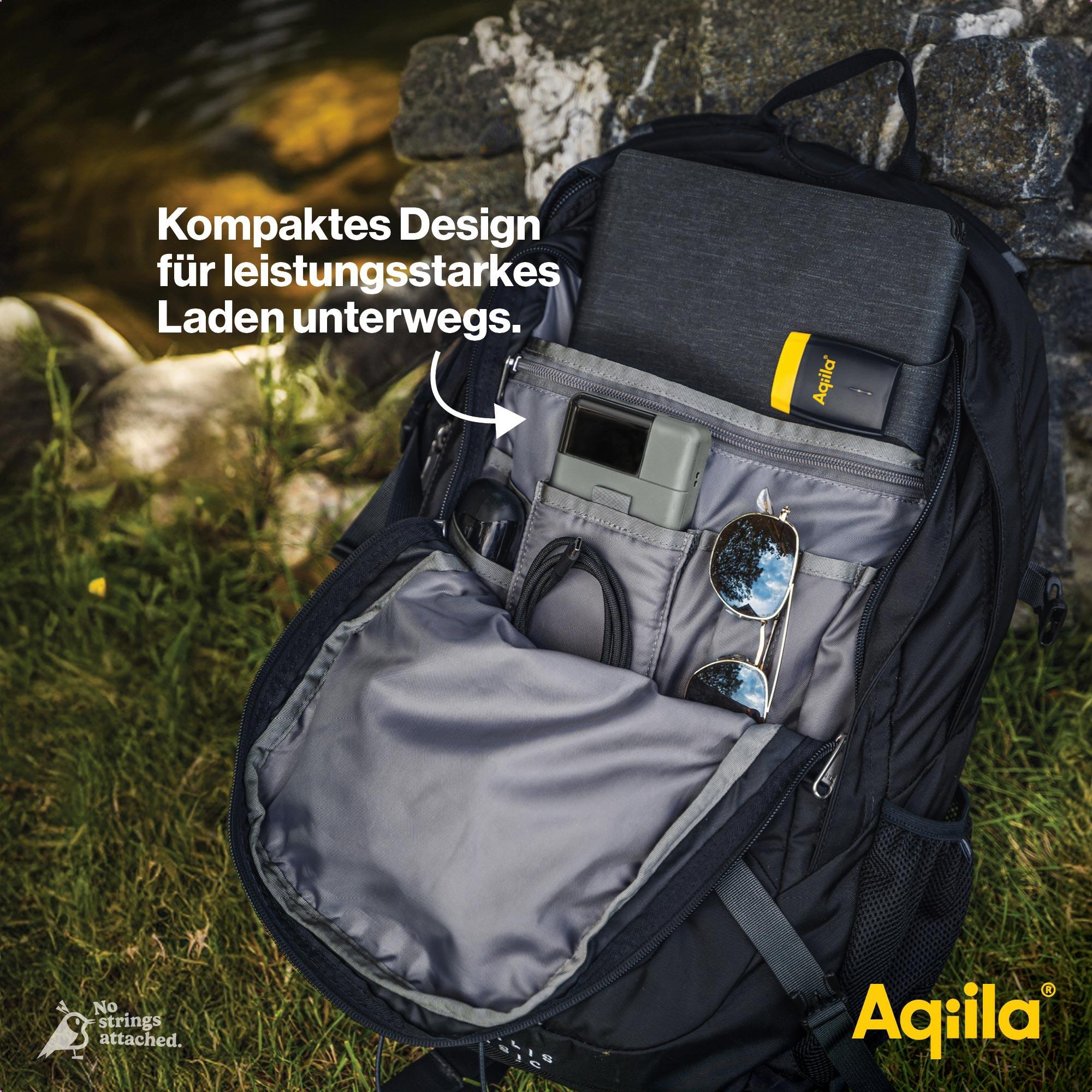 AQIILA Powerbank Powerbird B20, 20 W, 20.000mAh, 1x USB-A, 2x USB-C, moosgrün