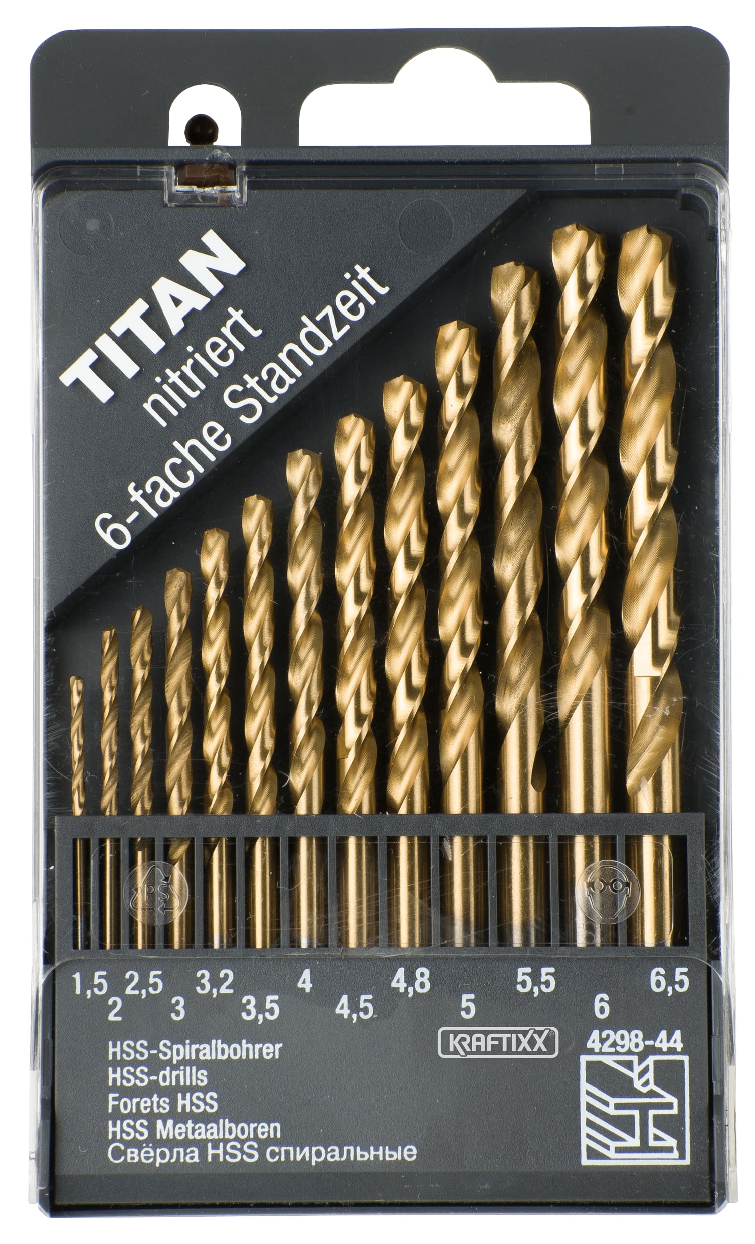 KWB HSS-Spiralbohrer-Set, 429844, 1,5 - 6,5 mm, Titan, 13-teilig