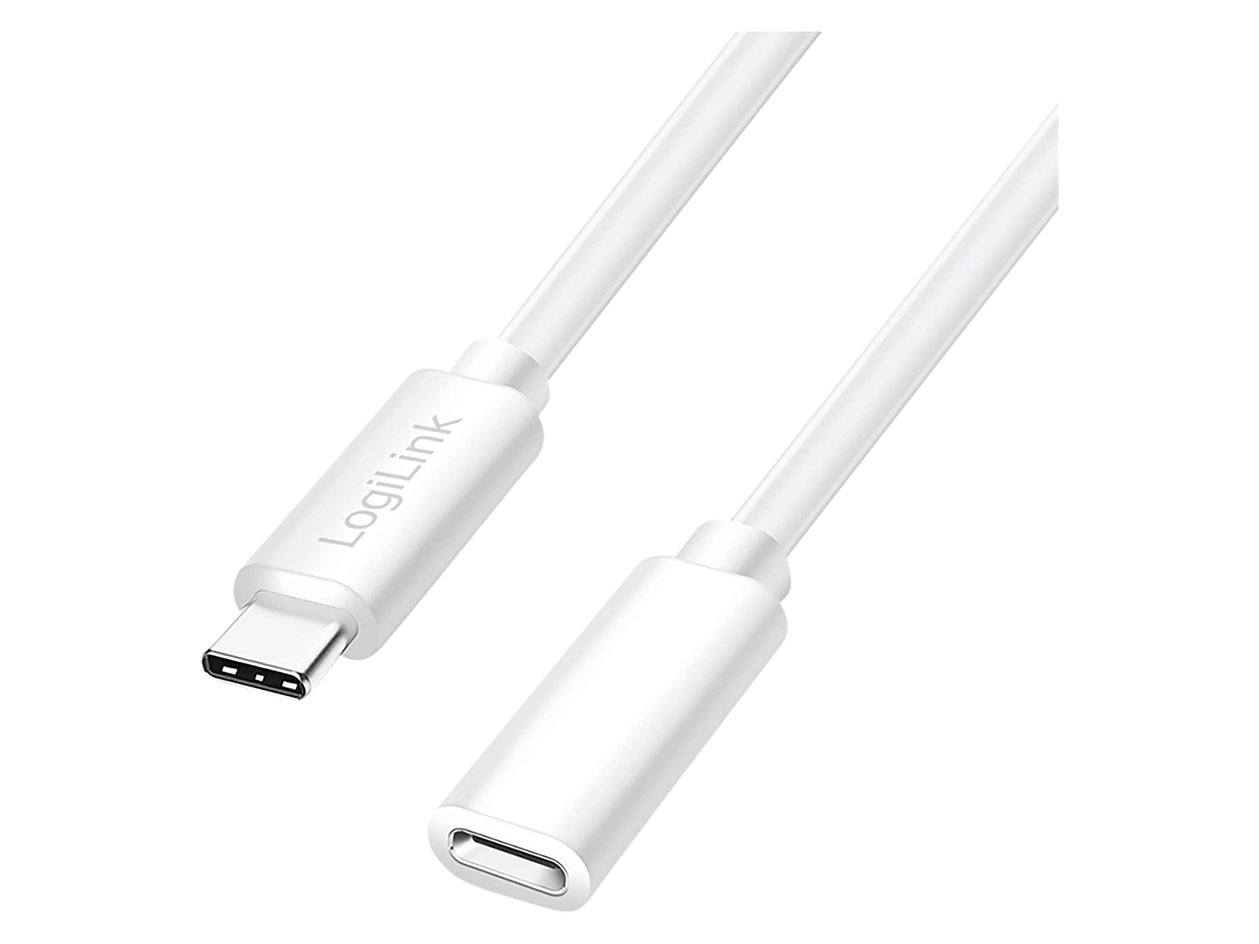 LOGILINK USB2.0 Kabel CU0220 USB-C M/USB-C F PD 1m weiß