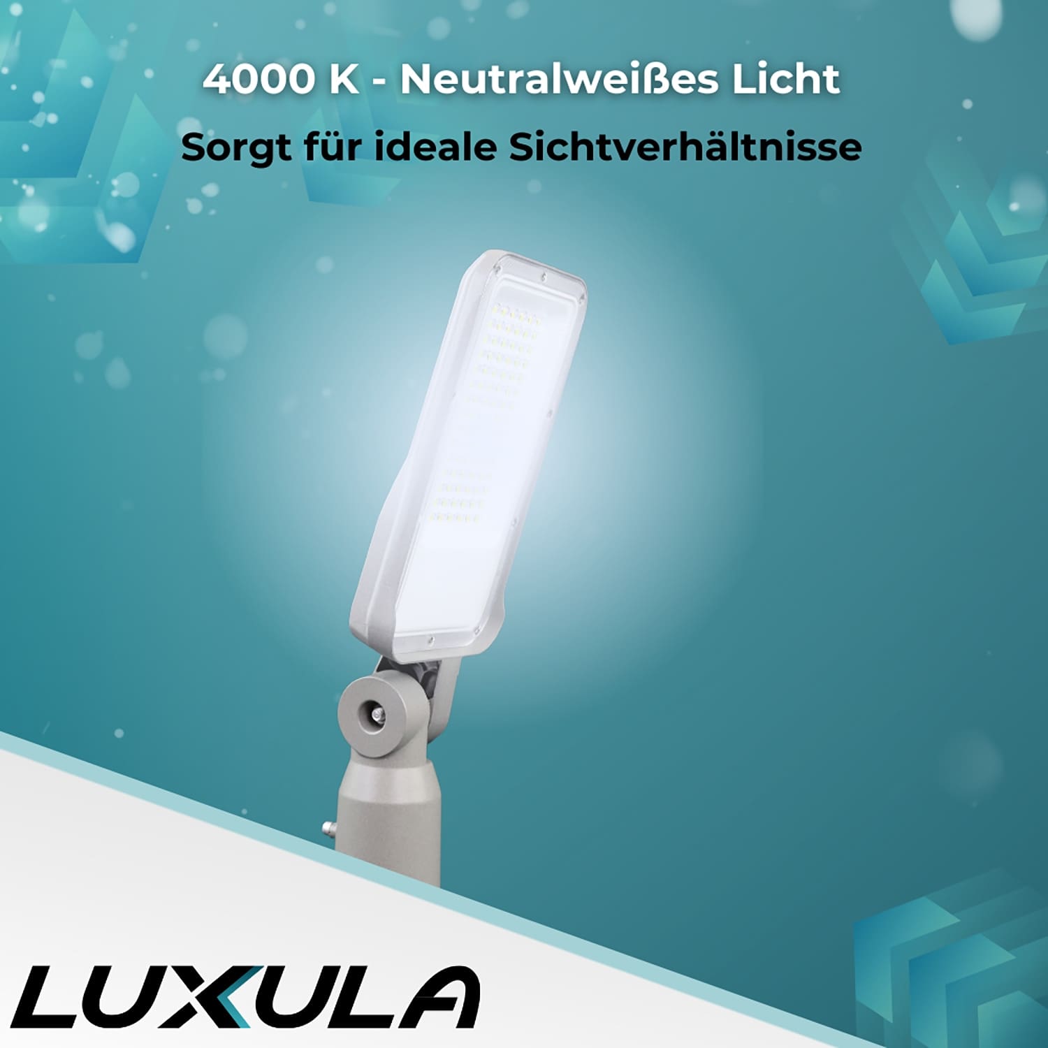 LUXULA LED-Straßenleuchte LX800101, 100W, 12000lm, 4000K, neutralweiß, IP65