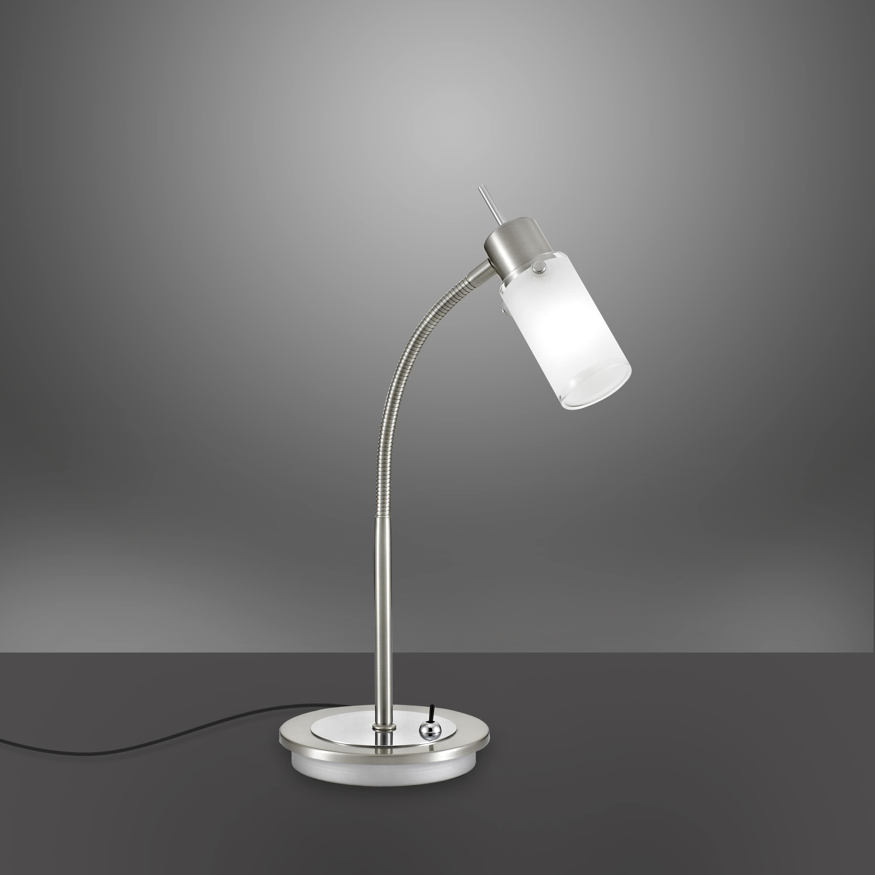 JUST LIGHT LED-Tischleuchte 11935-55 stahlfarbig, 4,W, 420 lm, 3000 K 