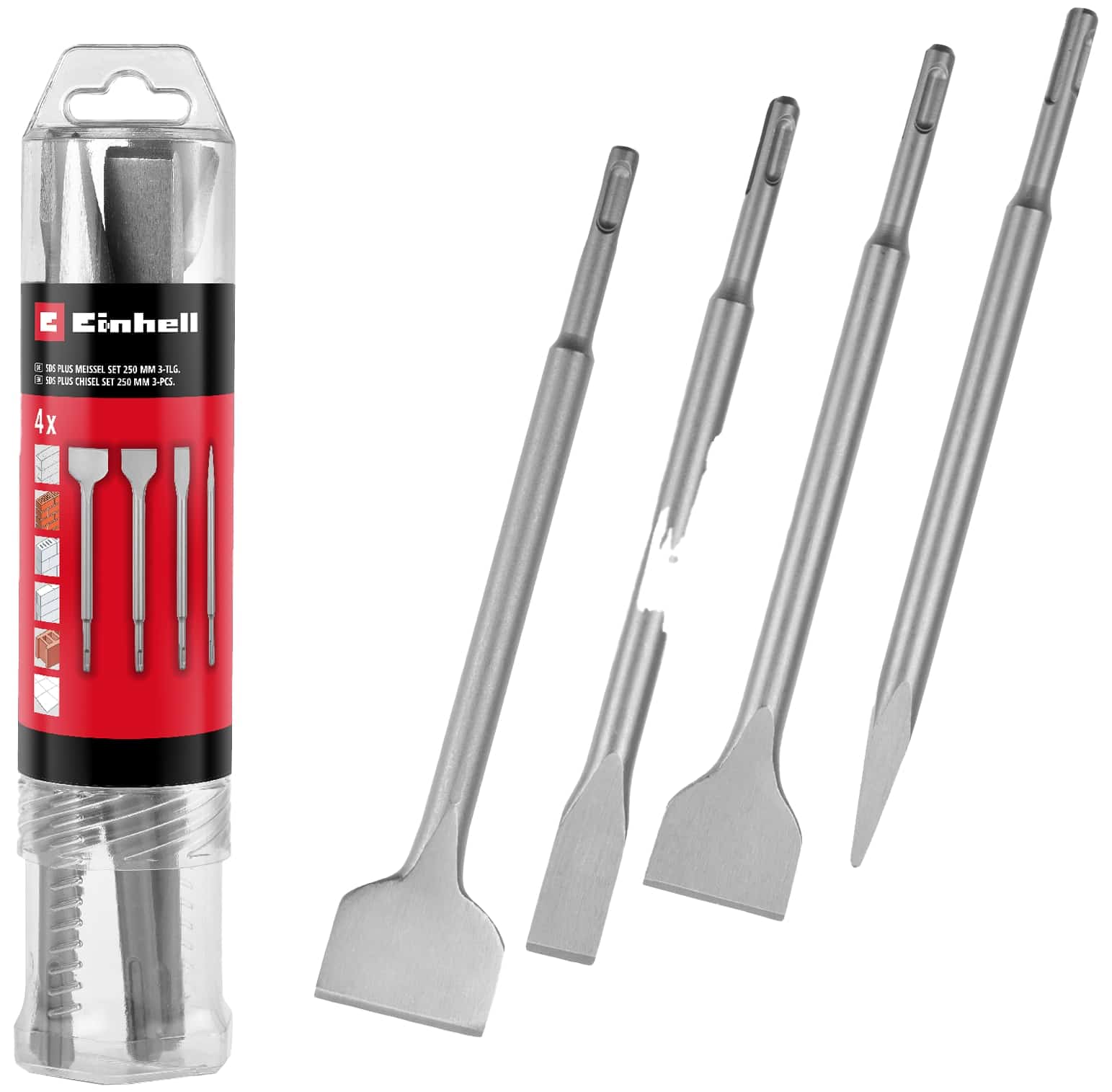 EINHELL SDS-Plus Meißel-Set 247205, 250 mm, 4-teilig