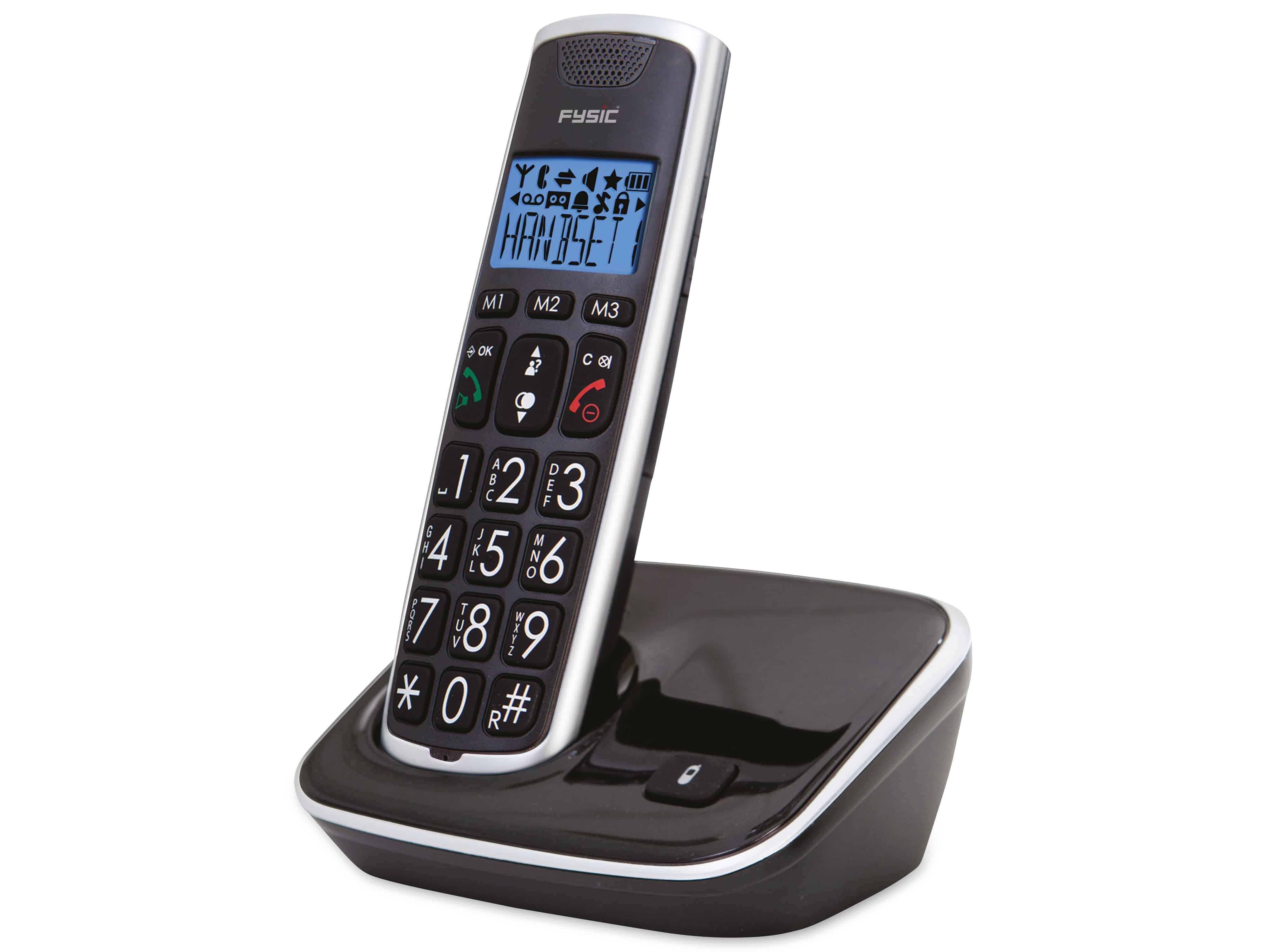 FYSIC DECT-Telefon FX-6000, mit großen Tasten, schwarz