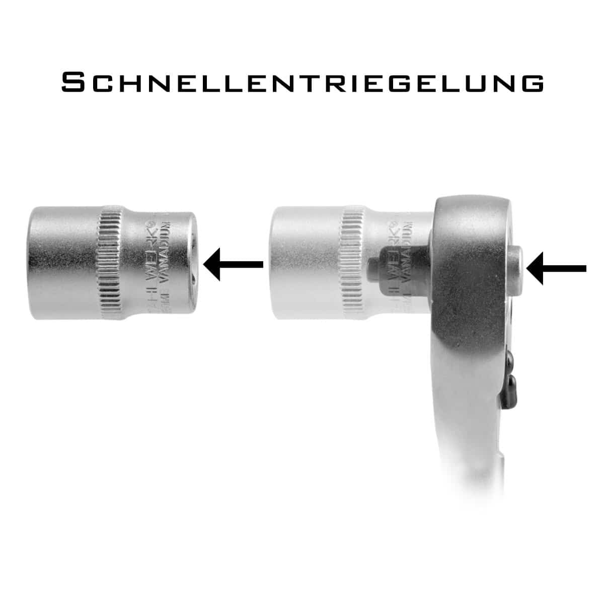 STAHLWERK Profi-Ratschen-Set, 4011, 1/4 Zoll Umschaltknarre, 35-teilig