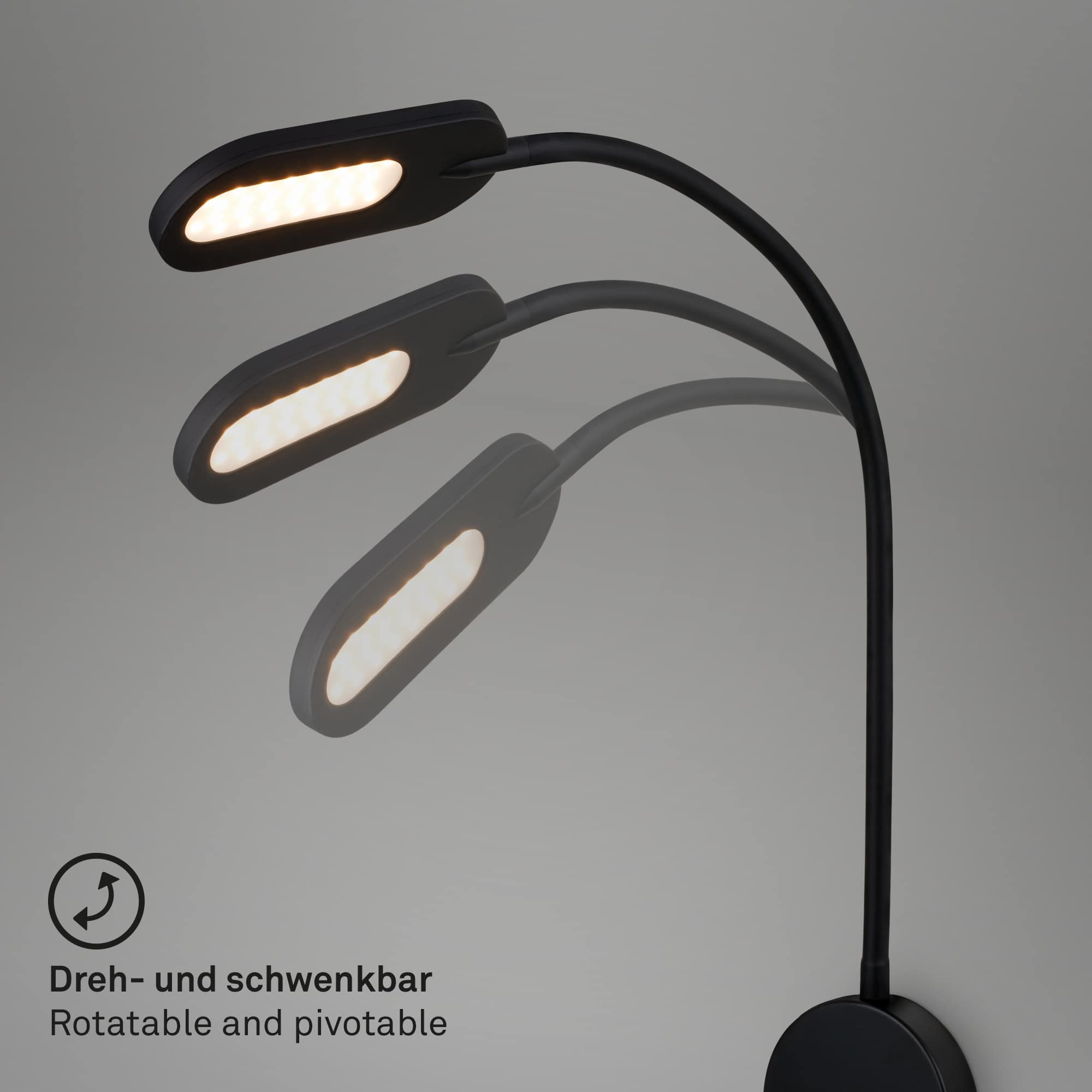 BRILONER LED-Wandleuchte 2177015 schwarz, 6W, 650lm, 3000K