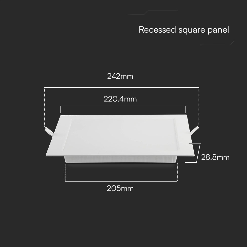 V-TAC LED-Einbauleuchte VT-61018, EEK: E, 18 W, 1980 lm, 4000 K, weiß