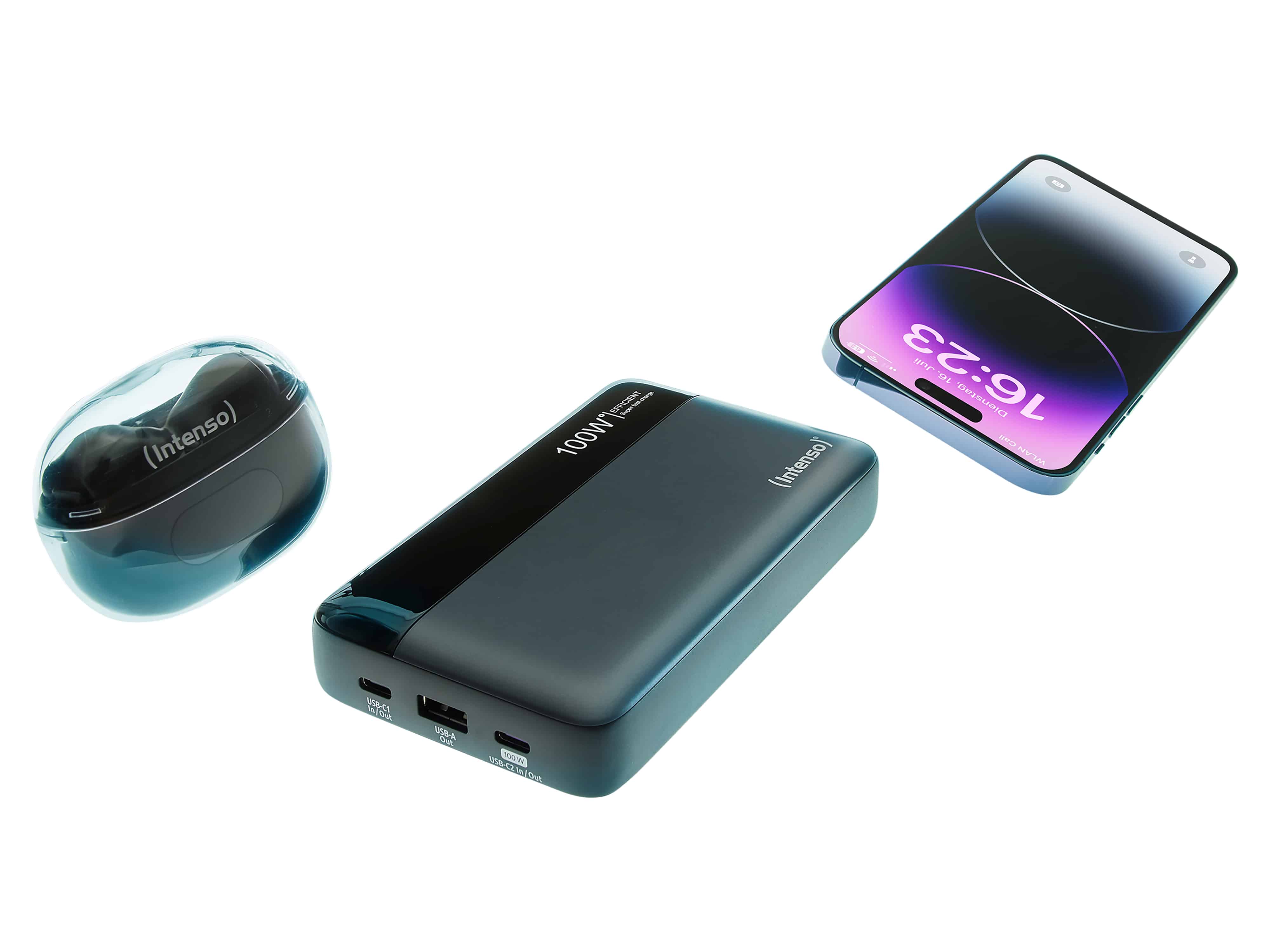 INTENSO USB Powerbank 7350050, HE20000, 20.000mAh, 100 W, grau