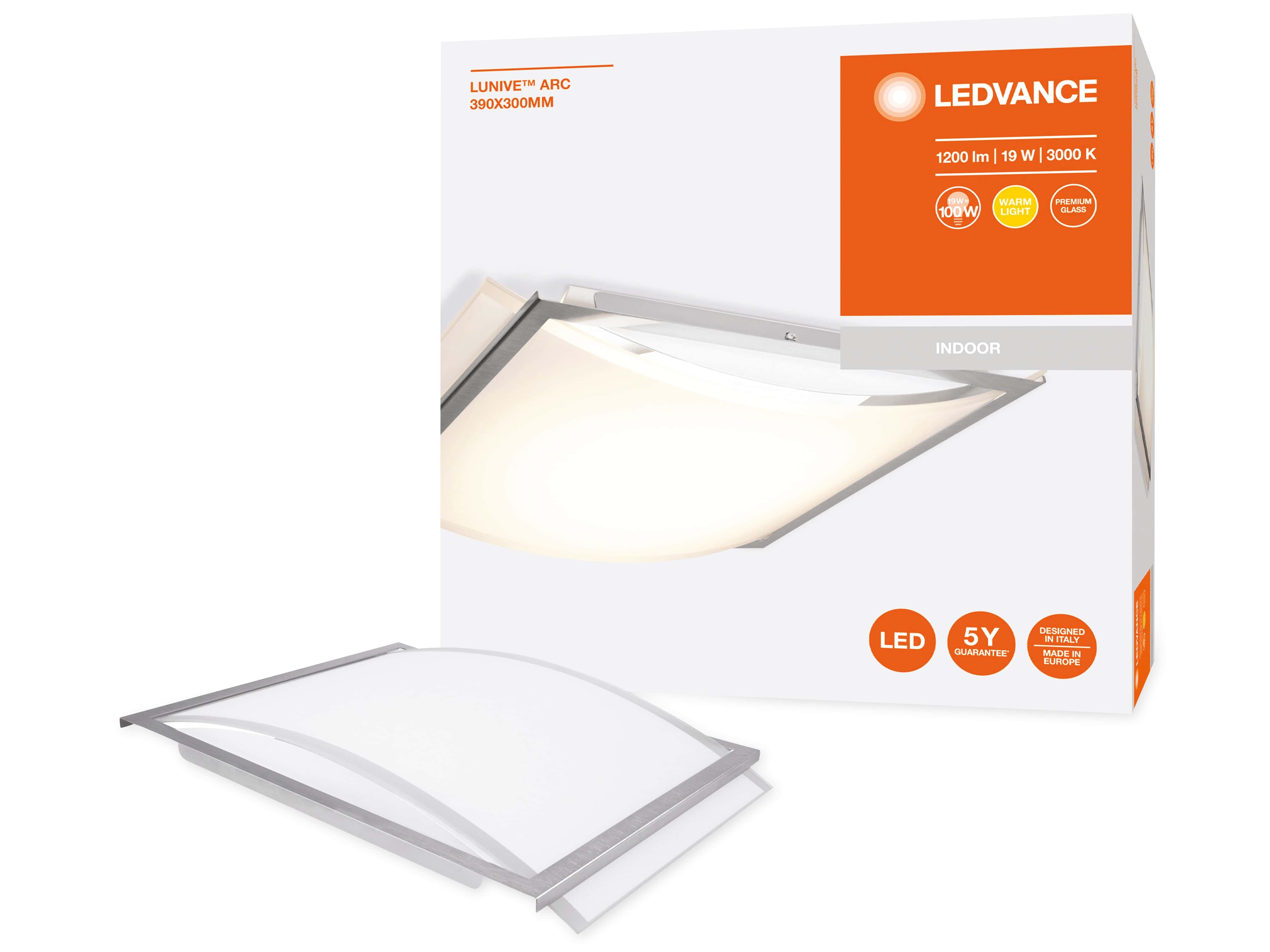 LEDVANCE LED-Deckenleuchte Lunive Arc, 19 W, 1200 lm, 3000 K