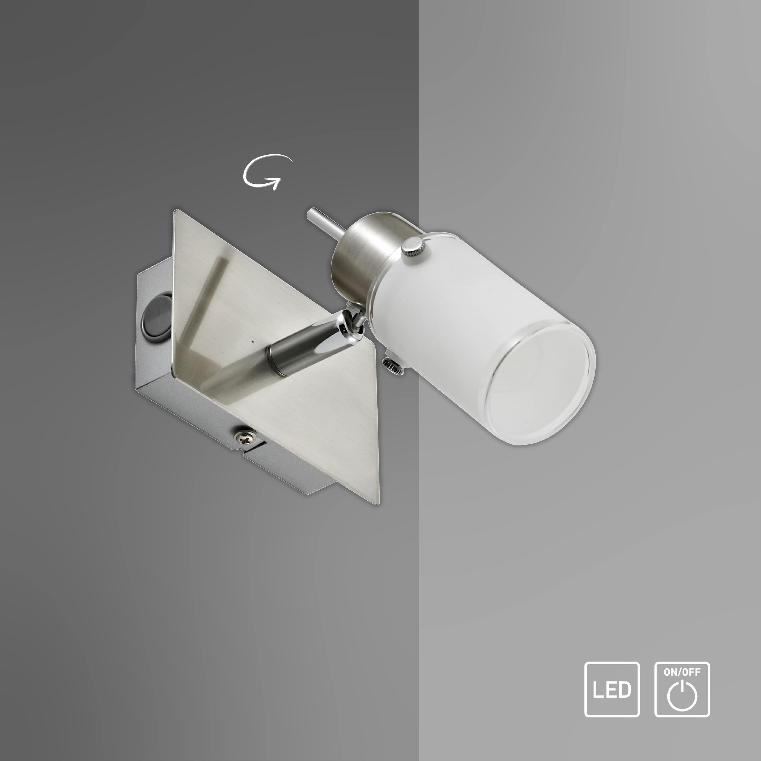 JUST LIGHT LED-Wandleuchte 11931-55 stahl, GU10, 4 W, 420lm, 3000 K