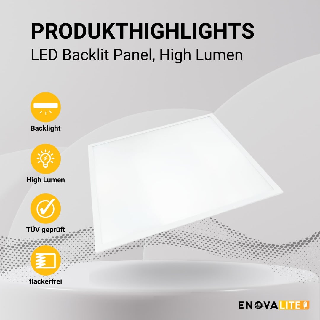 ENOVALITE LED-Panel, 30 W, 4500 lm, EEK: D, Backlit, 620x620 mm, 4000 K