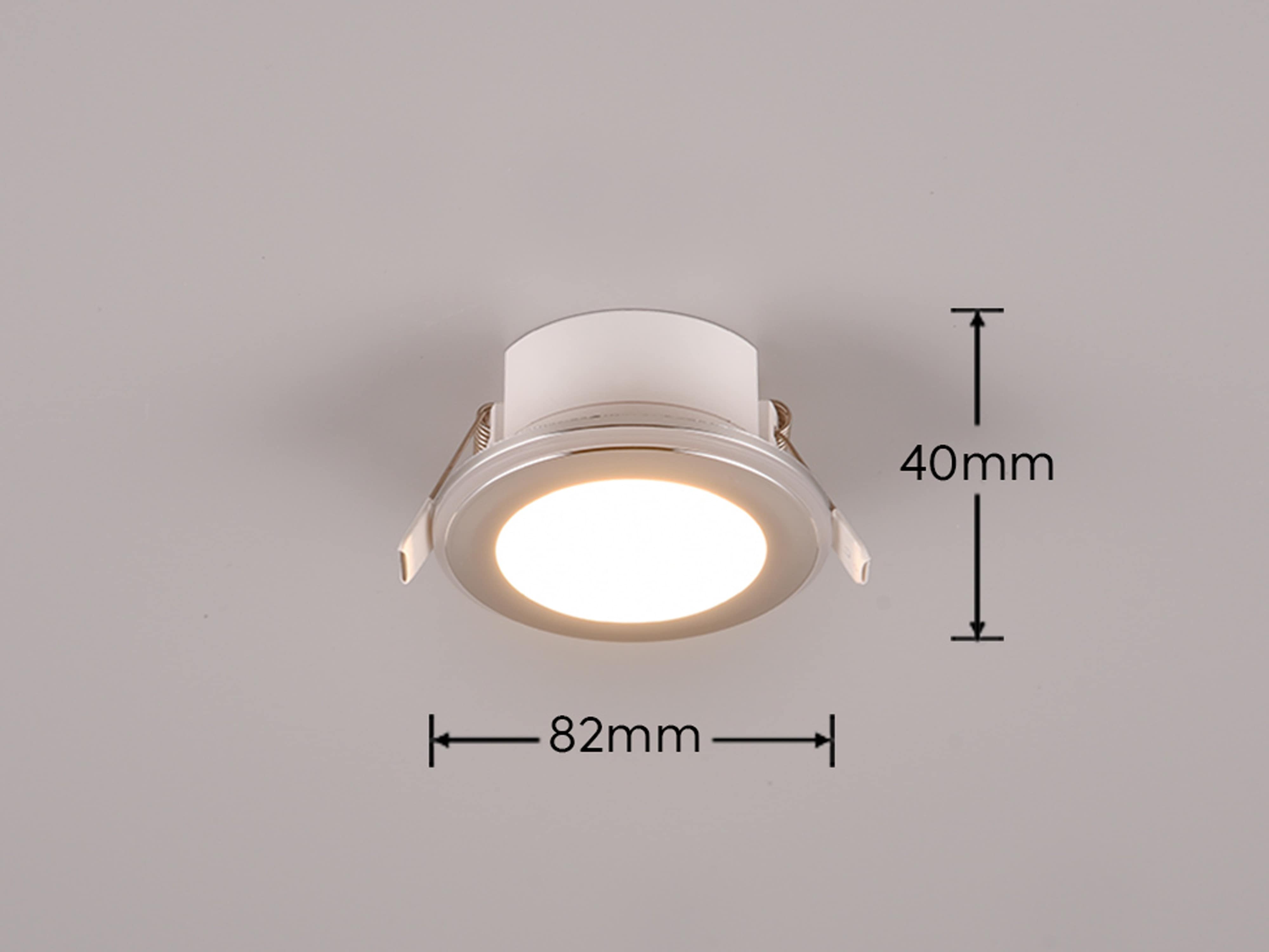 TRIO LED-Einbauleuchte Argus 653610106 chromfarbig, 4 W, 350 lm, 3000 K, 1 W RGB