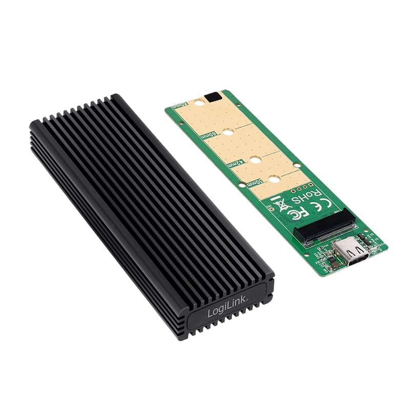 LOGILINK Festplattengehäuse UA0346, M.2 PCIe NVMe, USB 3.2 Gen 2, schwarz