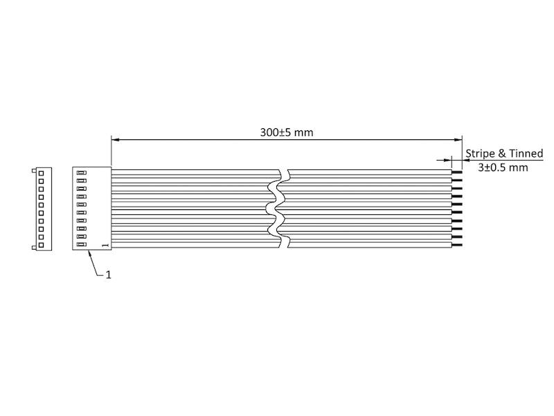 ECON CONNECT Buchsenleiste 20-polig Serie CV PS20, RM 2,54 mm, 300 mm Anschlussleitung