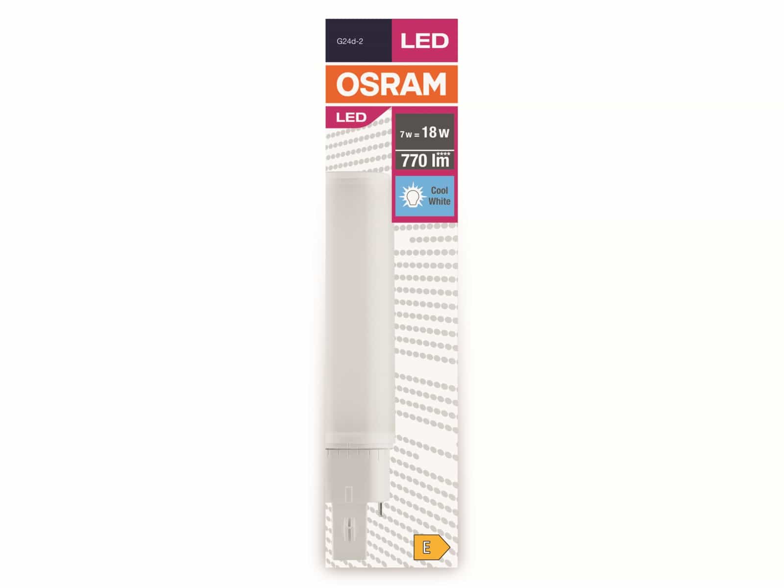 OSRAM LED-Lampe, Dulux D18, G24d-2, EEK: E, 7W, 770lm, 4000K