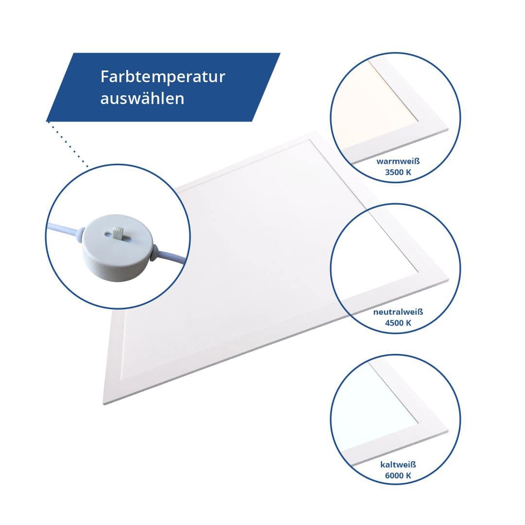 LUXULA LED-Panel, 36 W, 3600 lm, CCT, EEK: F, 620x620 mm, Backlit, 3000-6000 K