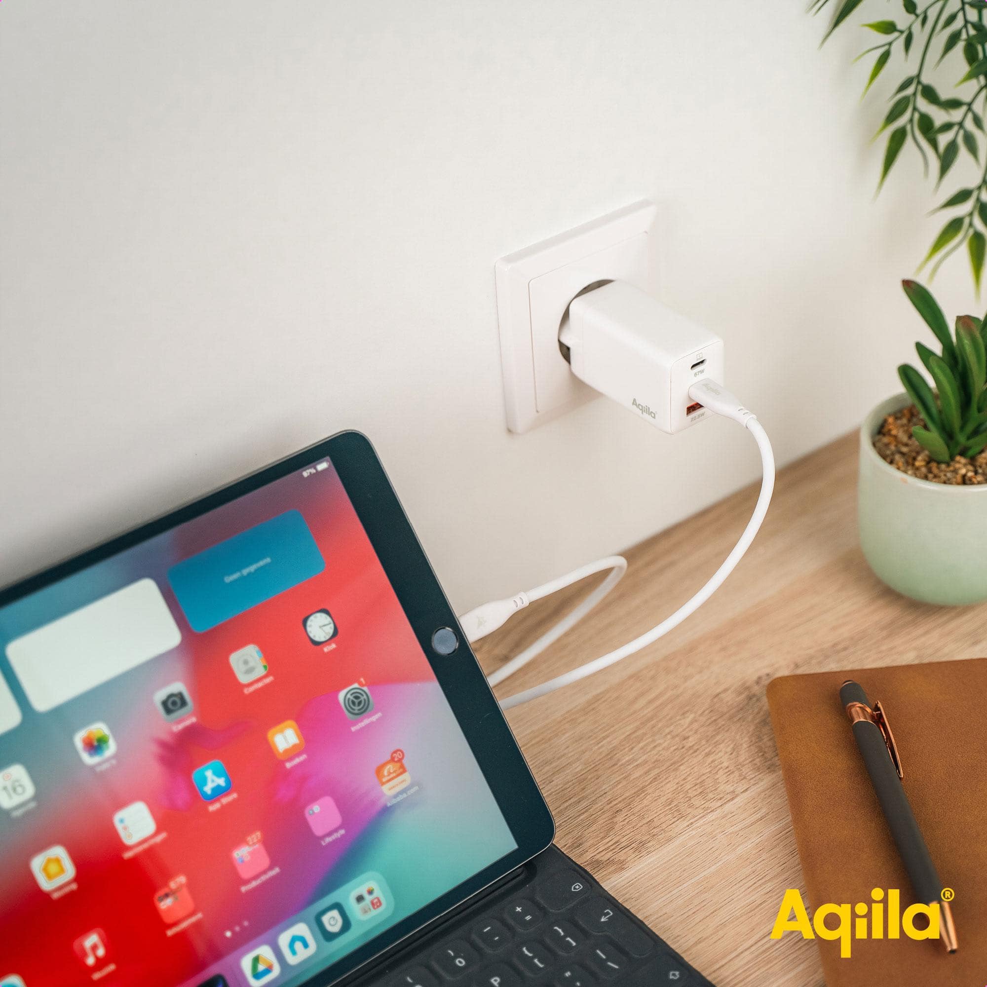 AQIILA USB-Lader Chargebird W2, 45 W, 2-fach, 2x USB-C, weiß