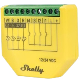 SHELLY LED-Lichtcontroller Plus RGBW, PM, BT, WLAN, Unterputz, gelb, 2 Stück