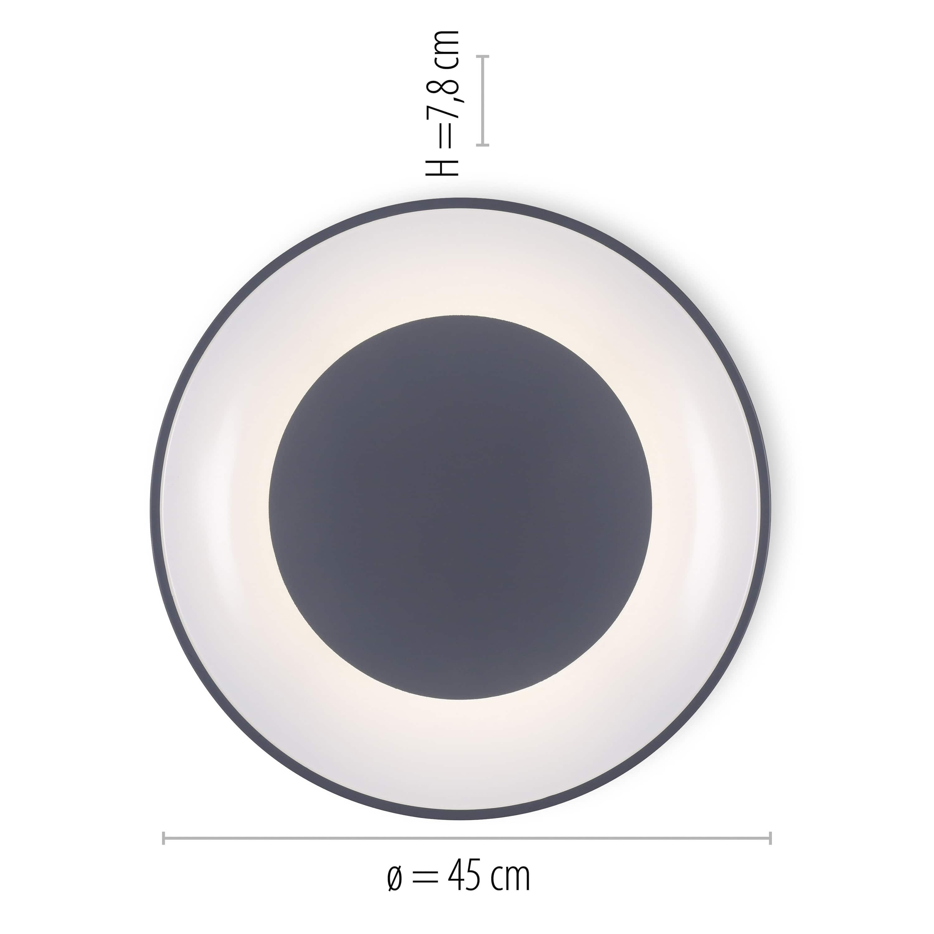 JUST LIGHT LED-Deckenleuchte 14326-18 grau, 26,5 W, 3300 lm, CCT