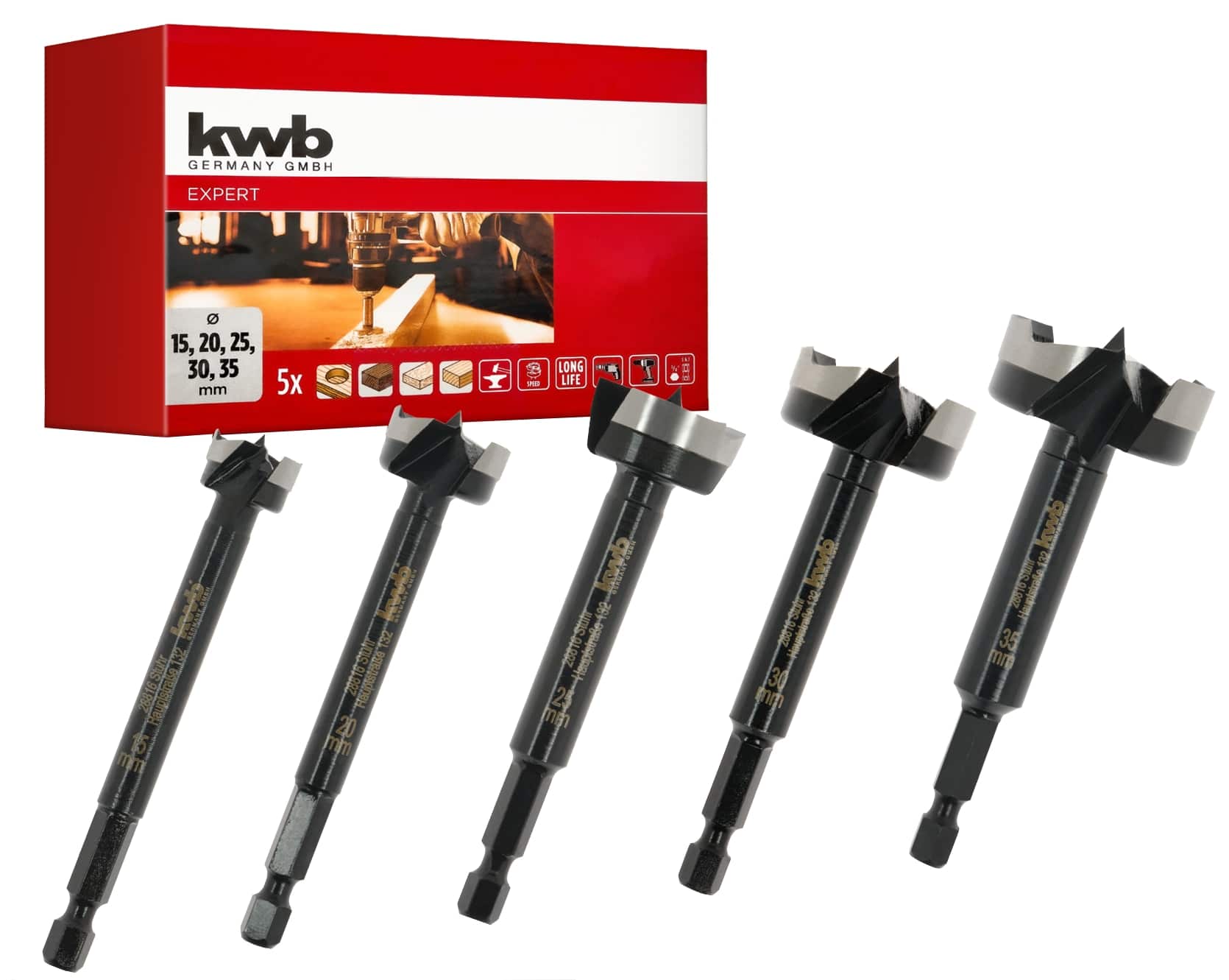 KWB Forstnerbohrer-Set, 706400, 5-teilig