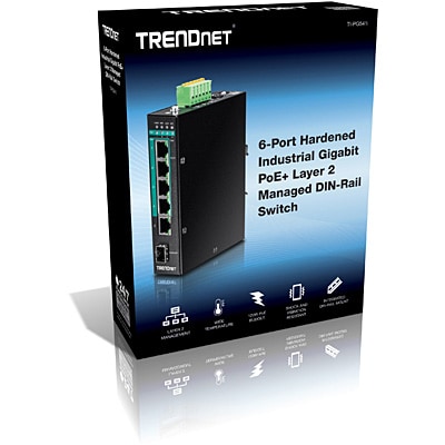 TRENDNET Industrie Switch 6 Port Gbit PoE+ Metall
