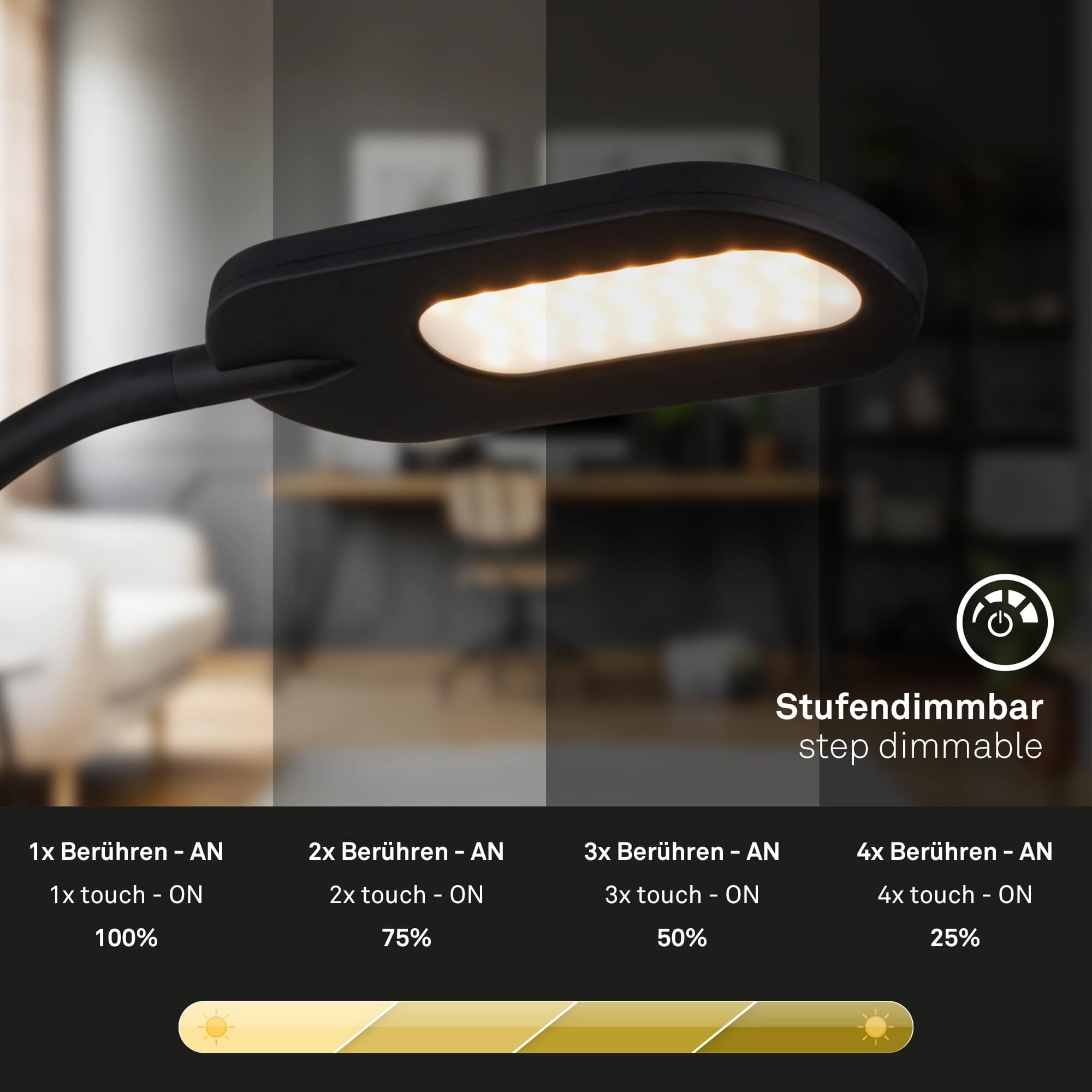 BRILONER LED-Wandleuchte 2177015 schwarz, 6W, 650lm, 3000K