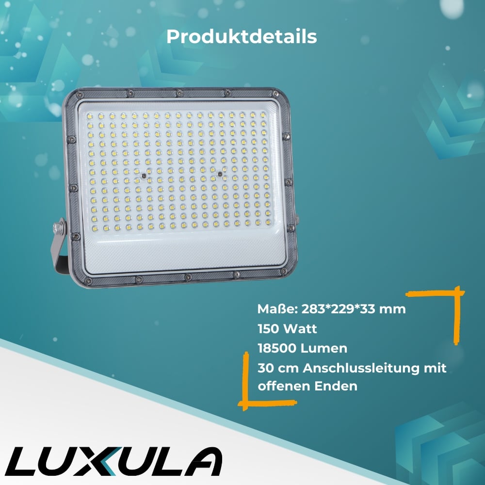 LUXULA LED-Fluter, EEK: E, 150W, 18500lm, 4000K, IP65, grau