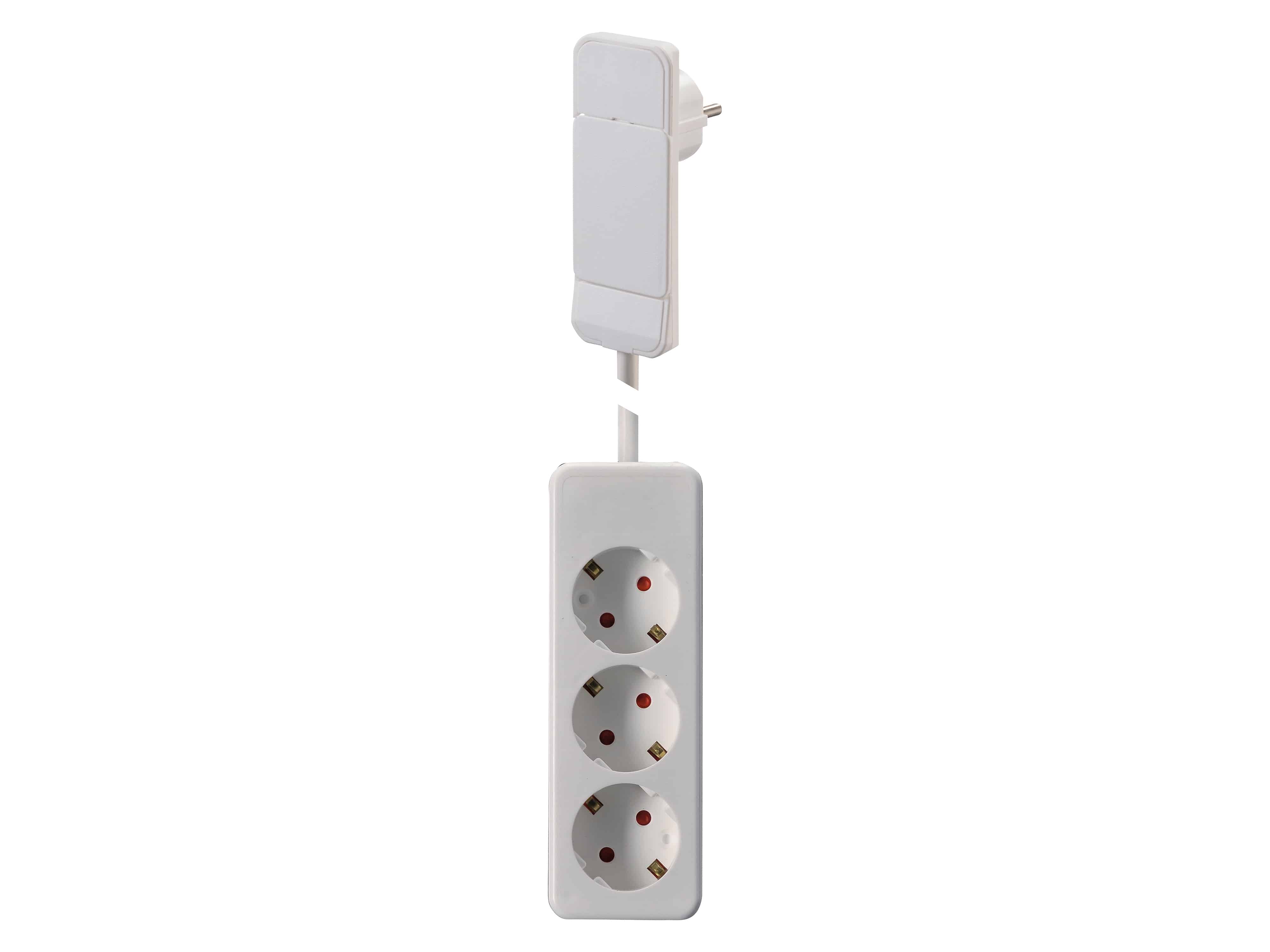 GEBRO Steckdosenleiste 104556, 3-fach, mit Flachstecker SmartPlug, weiß