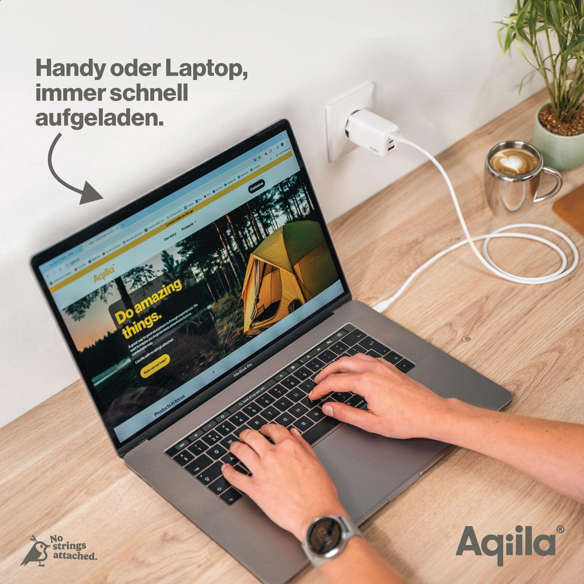 AQIILA USB-Lader Chargebird W3, 65 W, 3-fach, 2x USB-C, 1x USB-A