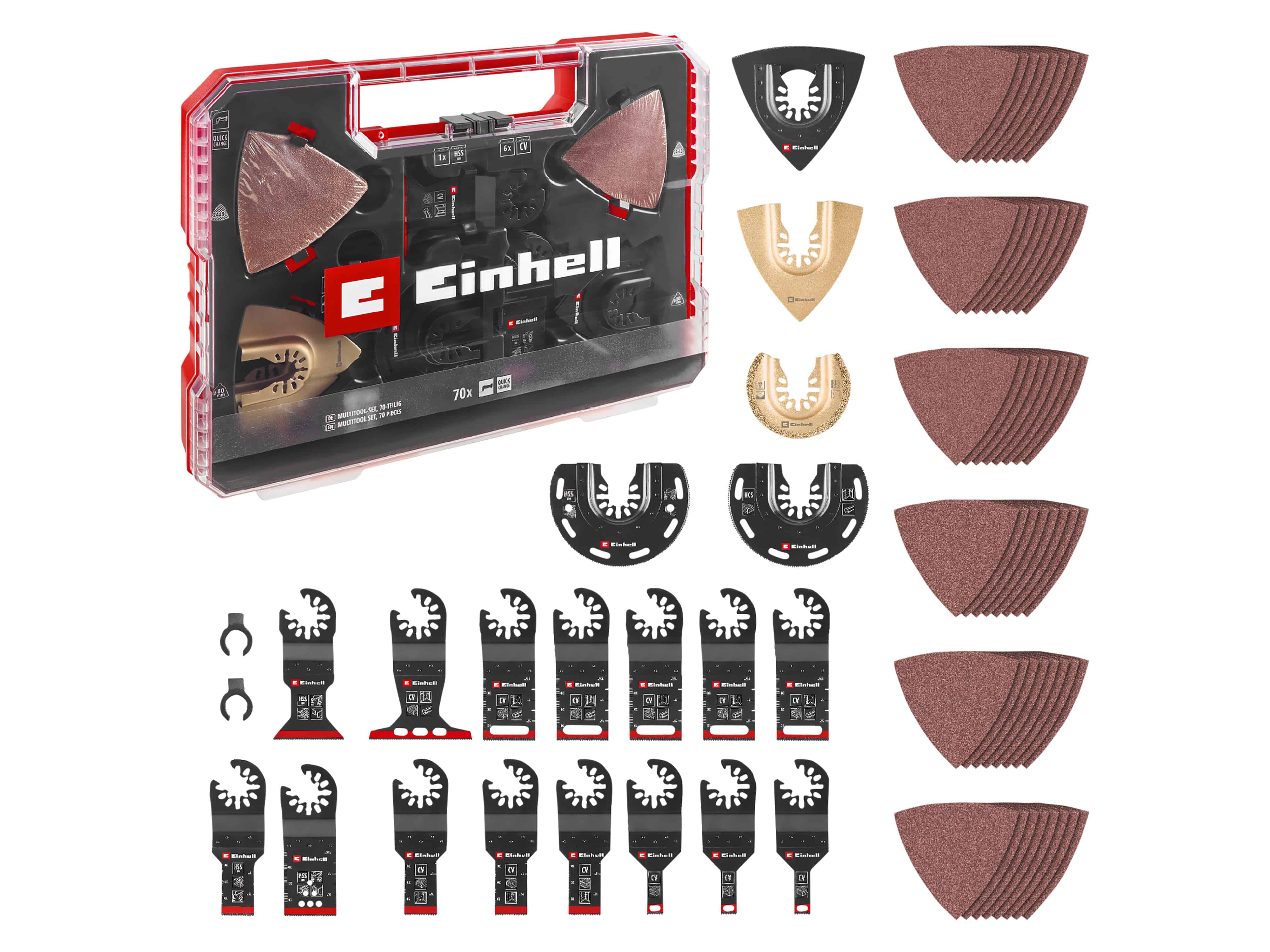 EINHELL Multitool-Set, 708170, XXL-Case, 70-teilig