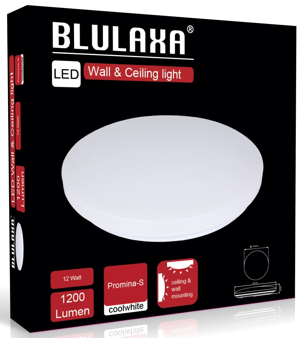 BLULAXA LED-Deckenleuchte Promina-S, 12 W, 1200 lm, 4000 K