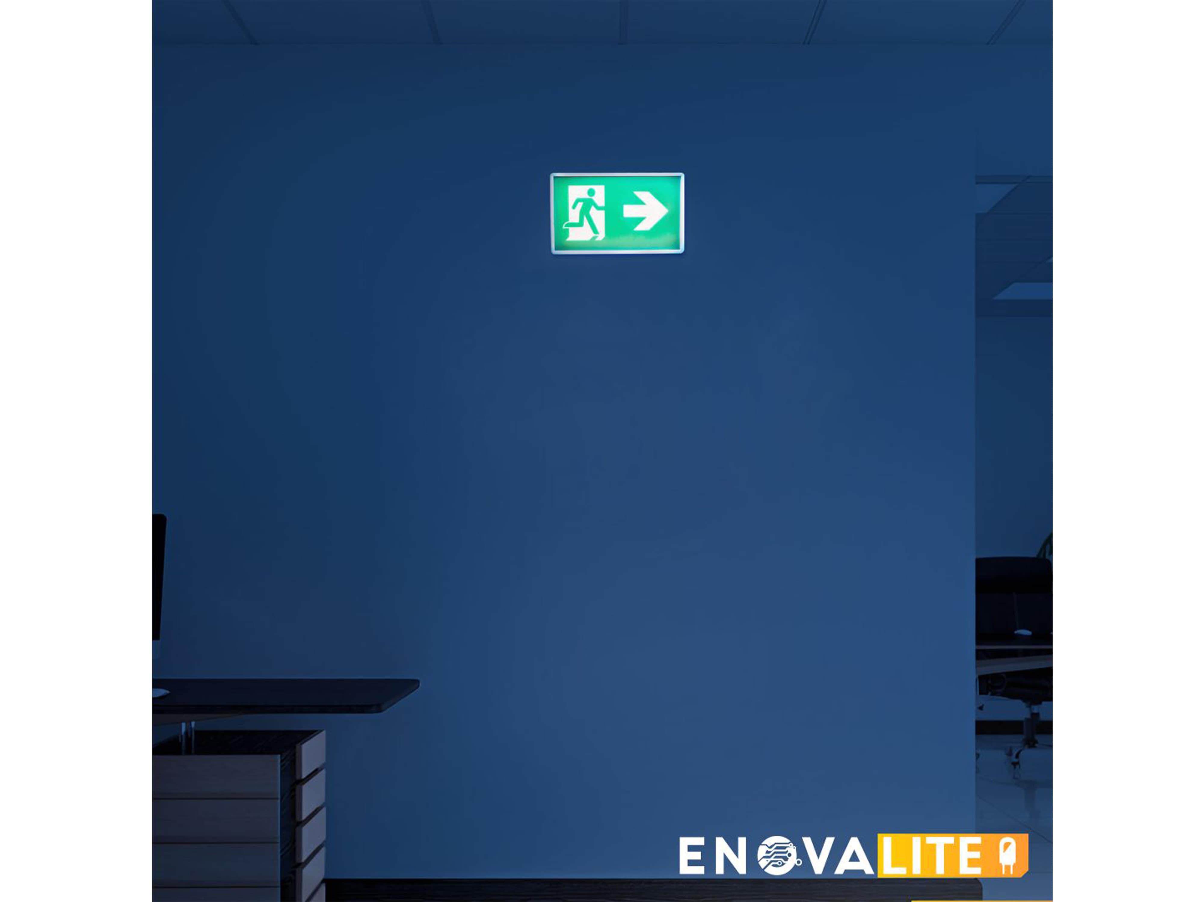 ENOVALITE LED-Fluchtwegleuchte, 200101, inkl. Notstromeinheit, TEST-Funktion