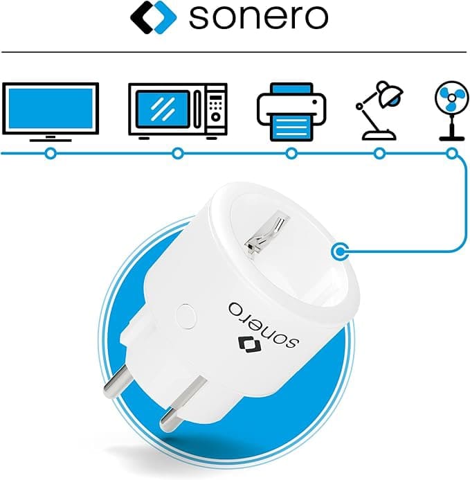 SONERO Funksteckdosen-Set S-RCS102, 1 Sender, 2 Empfänger, weiß