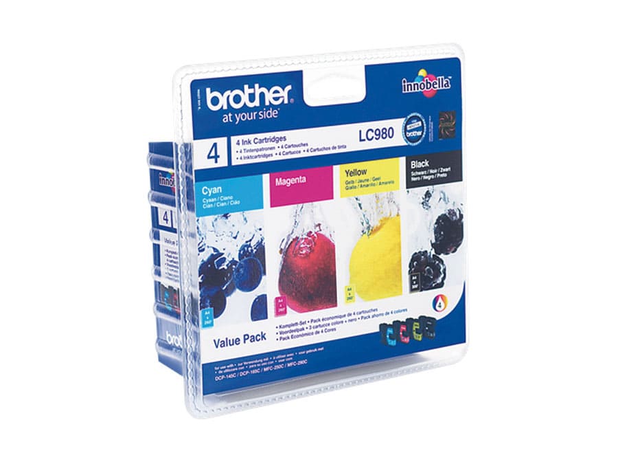 BROTHER Tinten-Set LC-980 (LC980VALBPDR), schwarz + farbig