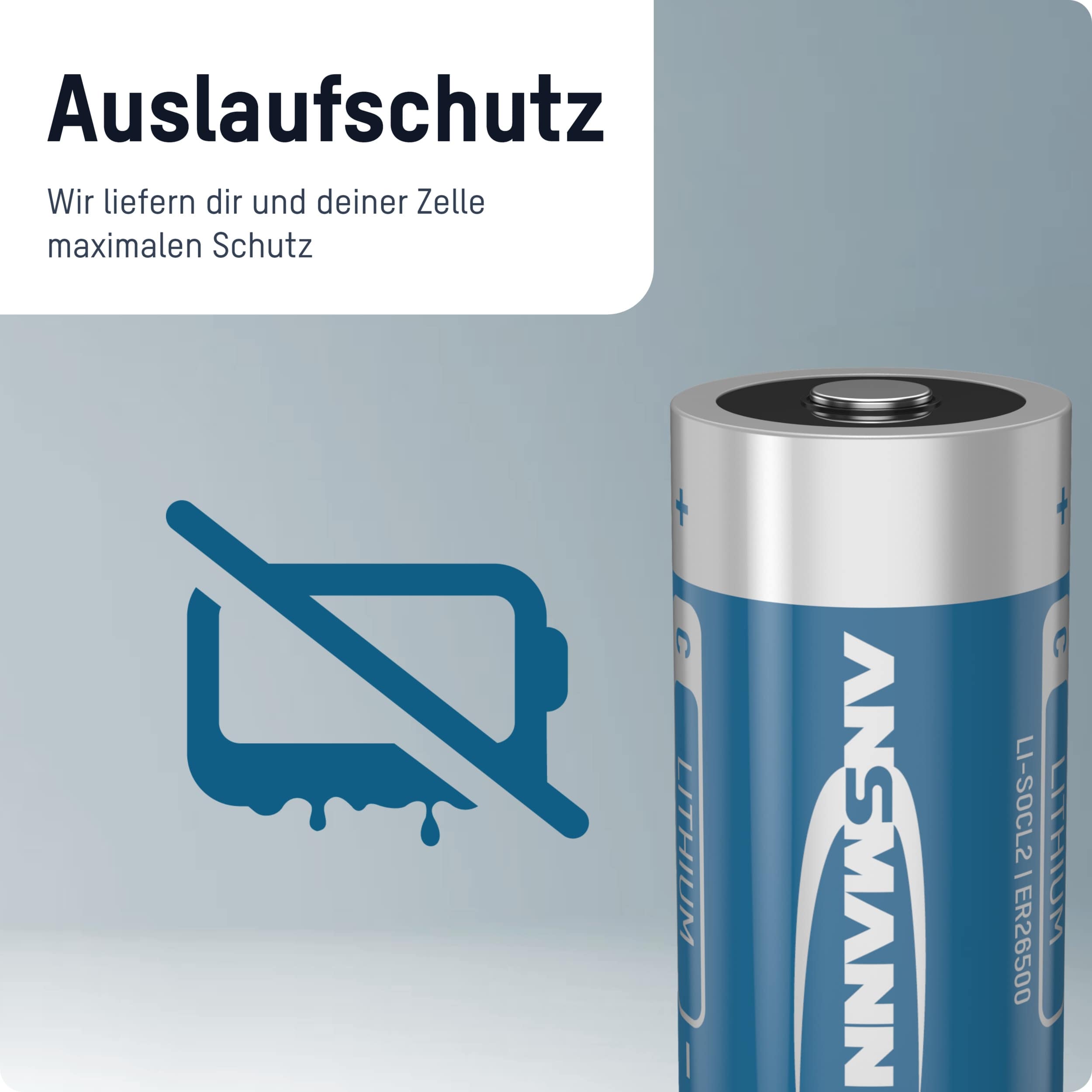 ANSMANN Lithium Batterie ER26500, 3,6 V, 8500mAh