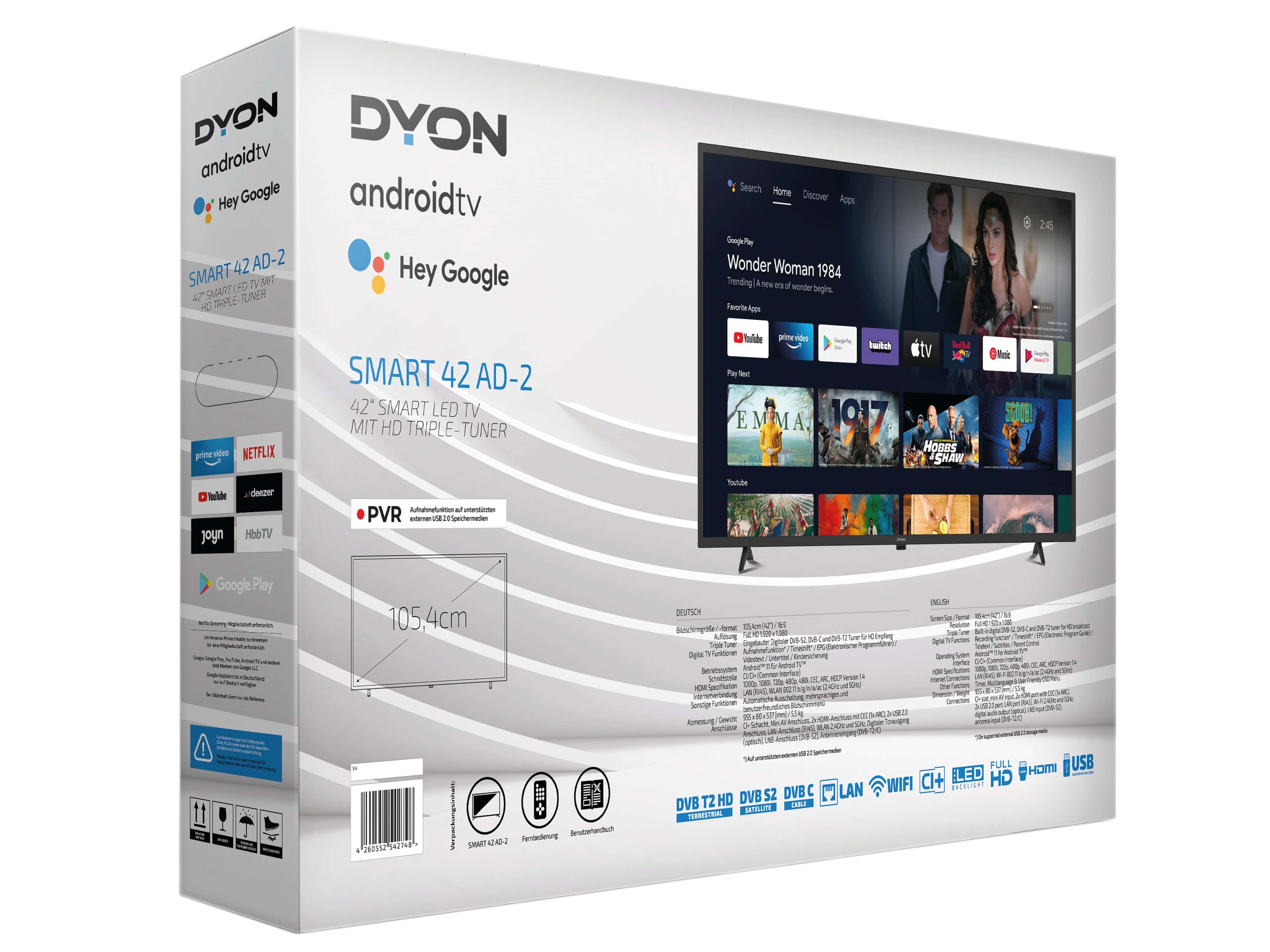 DYON LED-TV Smart 42 AD-2 105 cm (42"), EEK G, FullHD