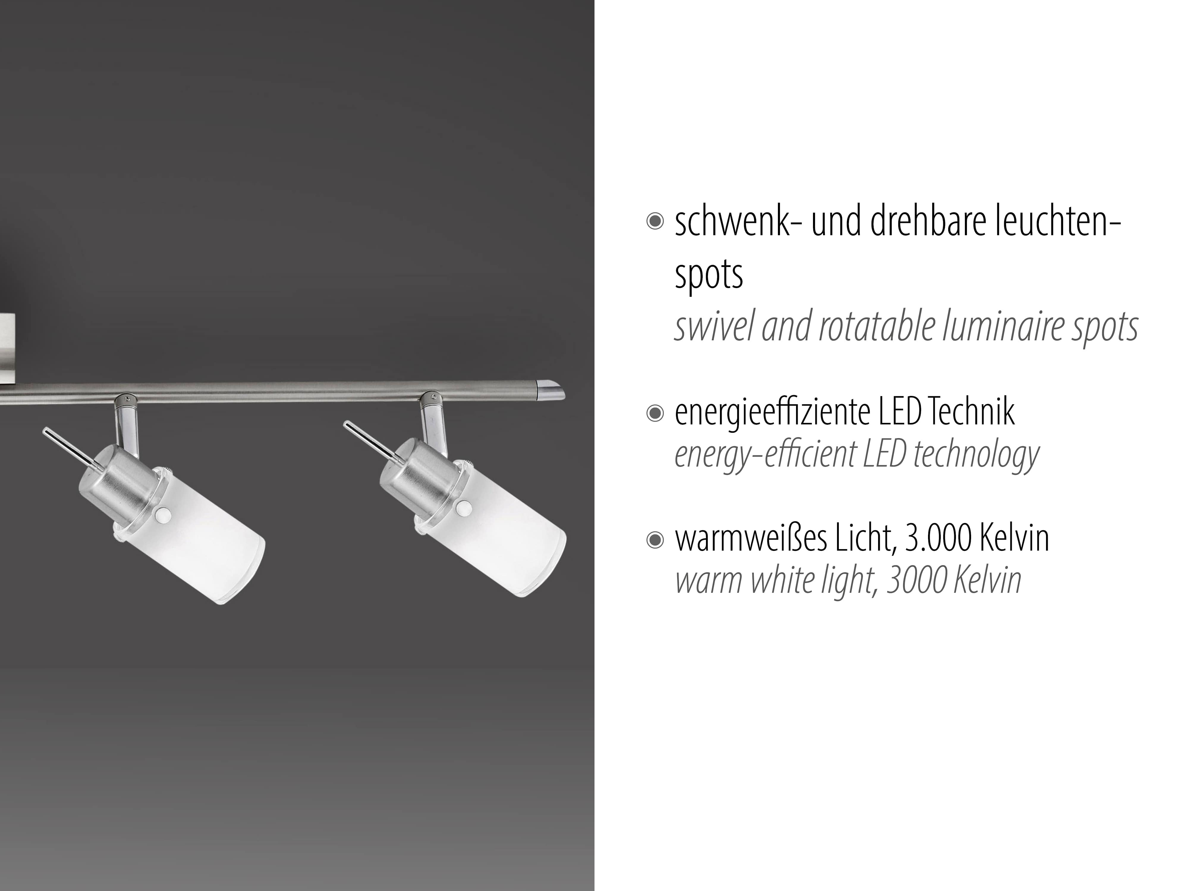 JUST LIGHT LED-Deckenleuchte 11934-55 stahlfarbig, 16W, 1680lm, 3000K