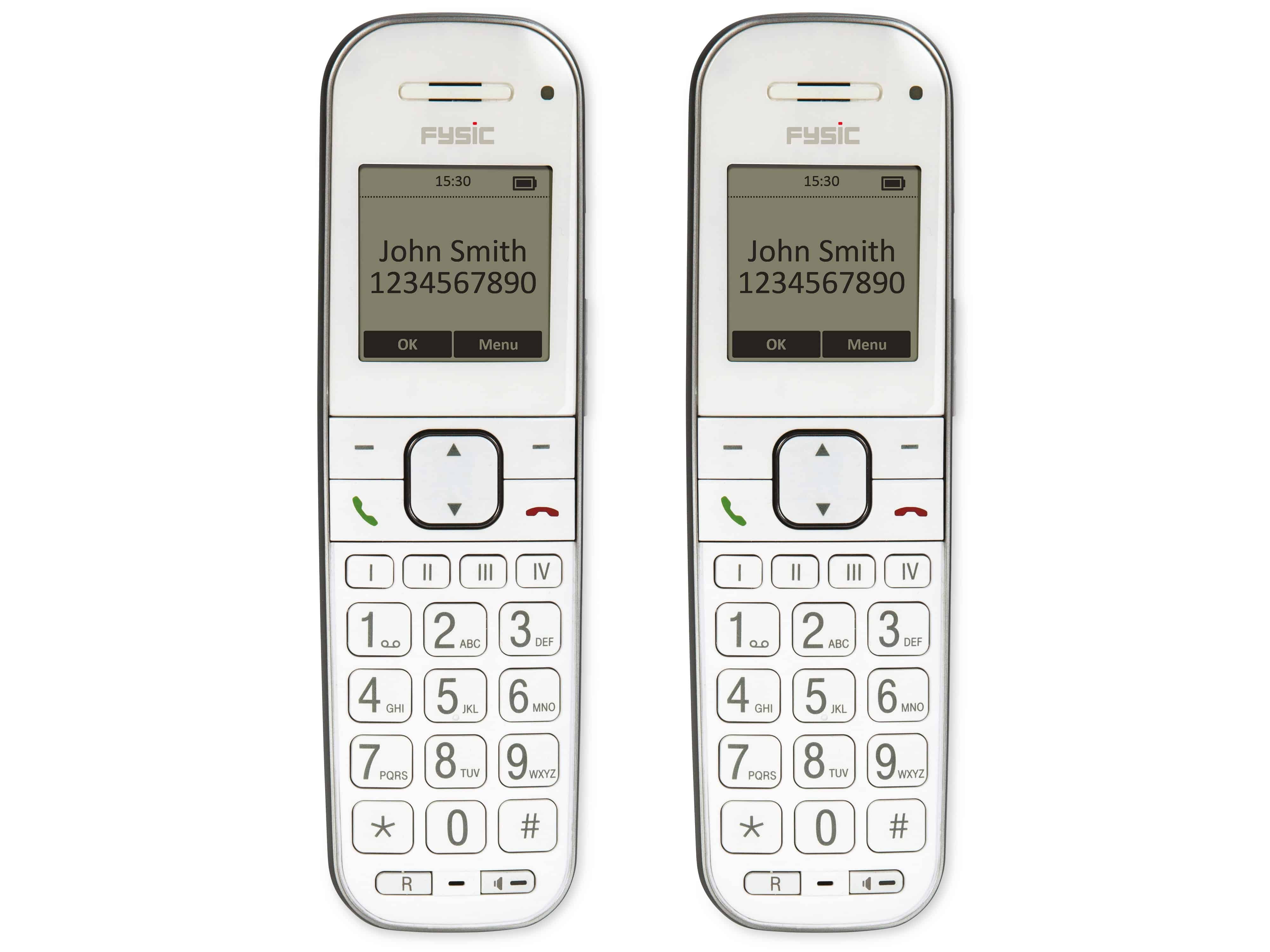 FYSIC DECT-Telefon FX-9000 DUO, mit 2 Mobilteilen, weiß