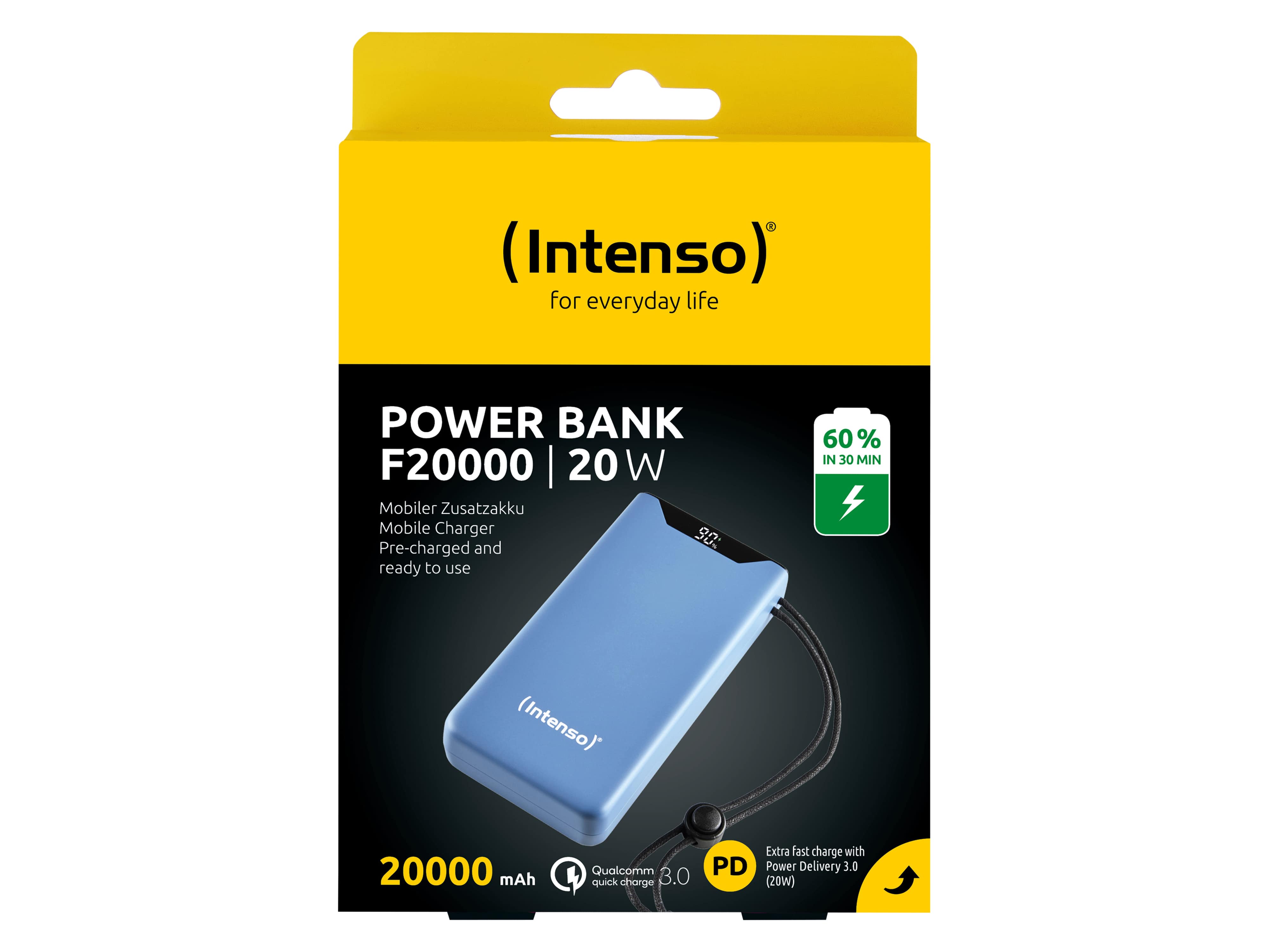 INTENSO USB Powerbank 7332055, F20000, 20.000mAh, 20 W, blau