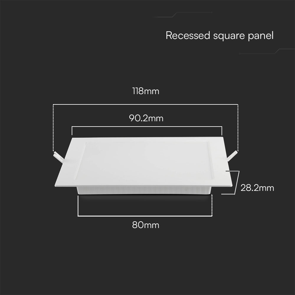 V-TAC LED-Einbauleuchte VT-61003, EEK: E, 3 W, 330 lm, 4000 K, weiß