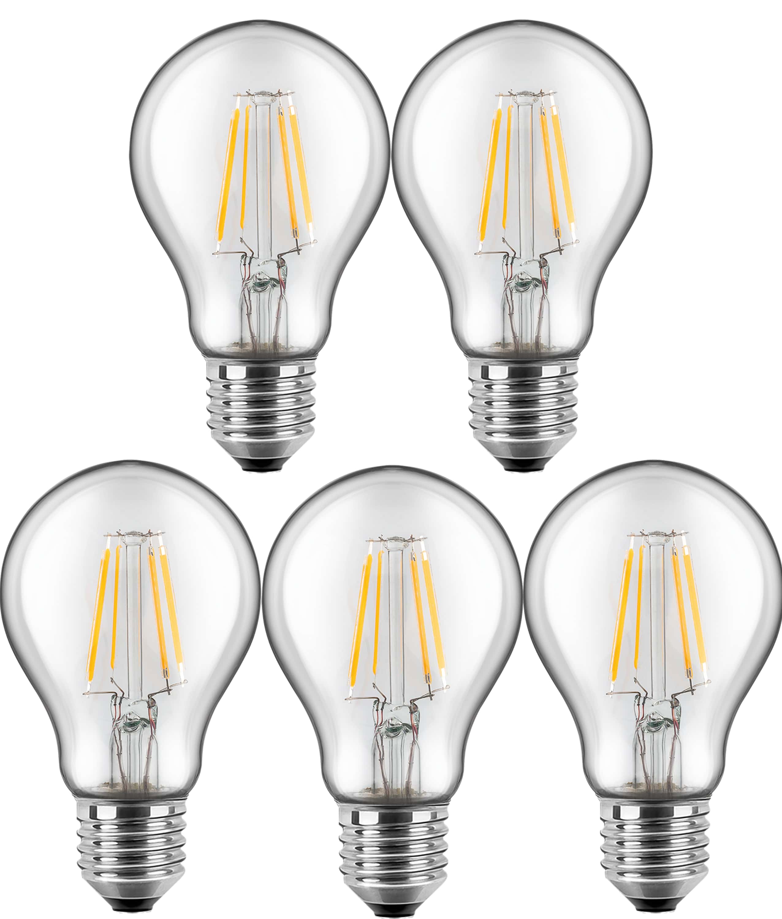 BLULAXA LED-Filament-Lampe, A60, EEK: E, E14, 7 W, 810 lm, 2700 K, 5 Stück