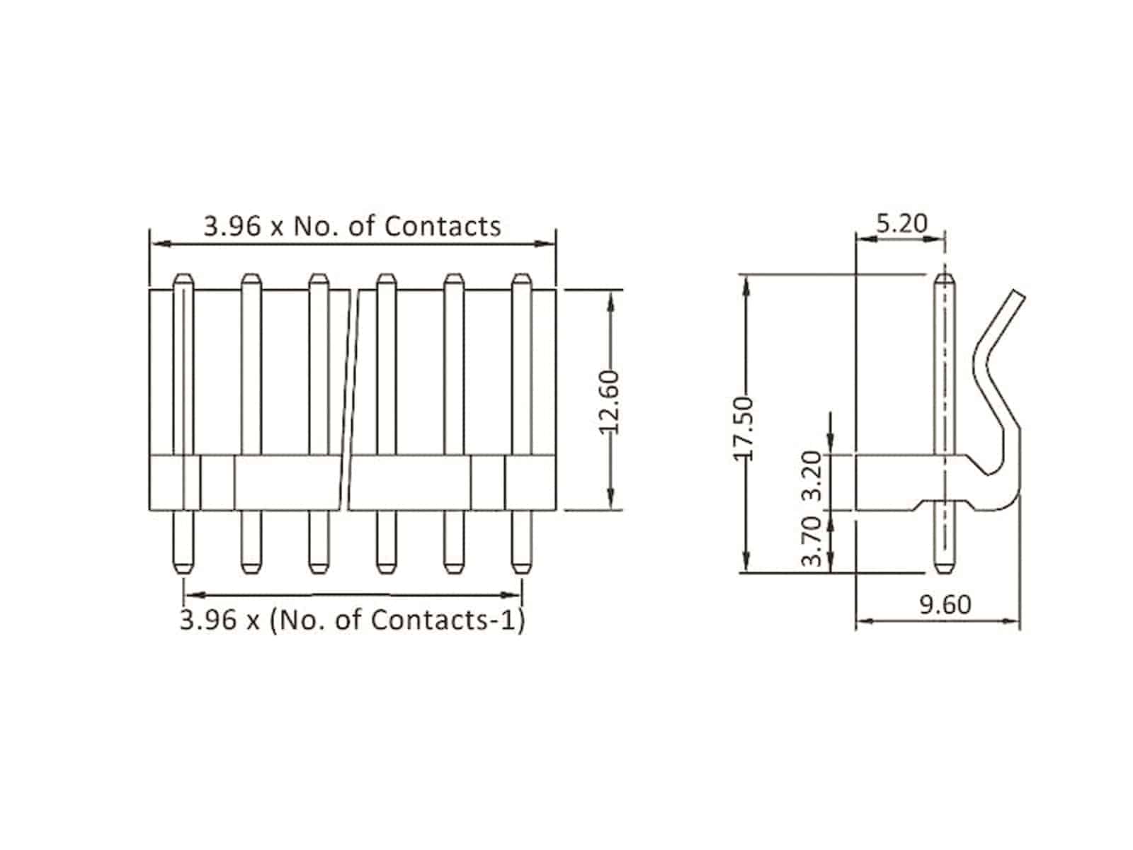 ECON CONNECT Stiftleiste 1 x 4-polig, gerade RM 3,96 mm