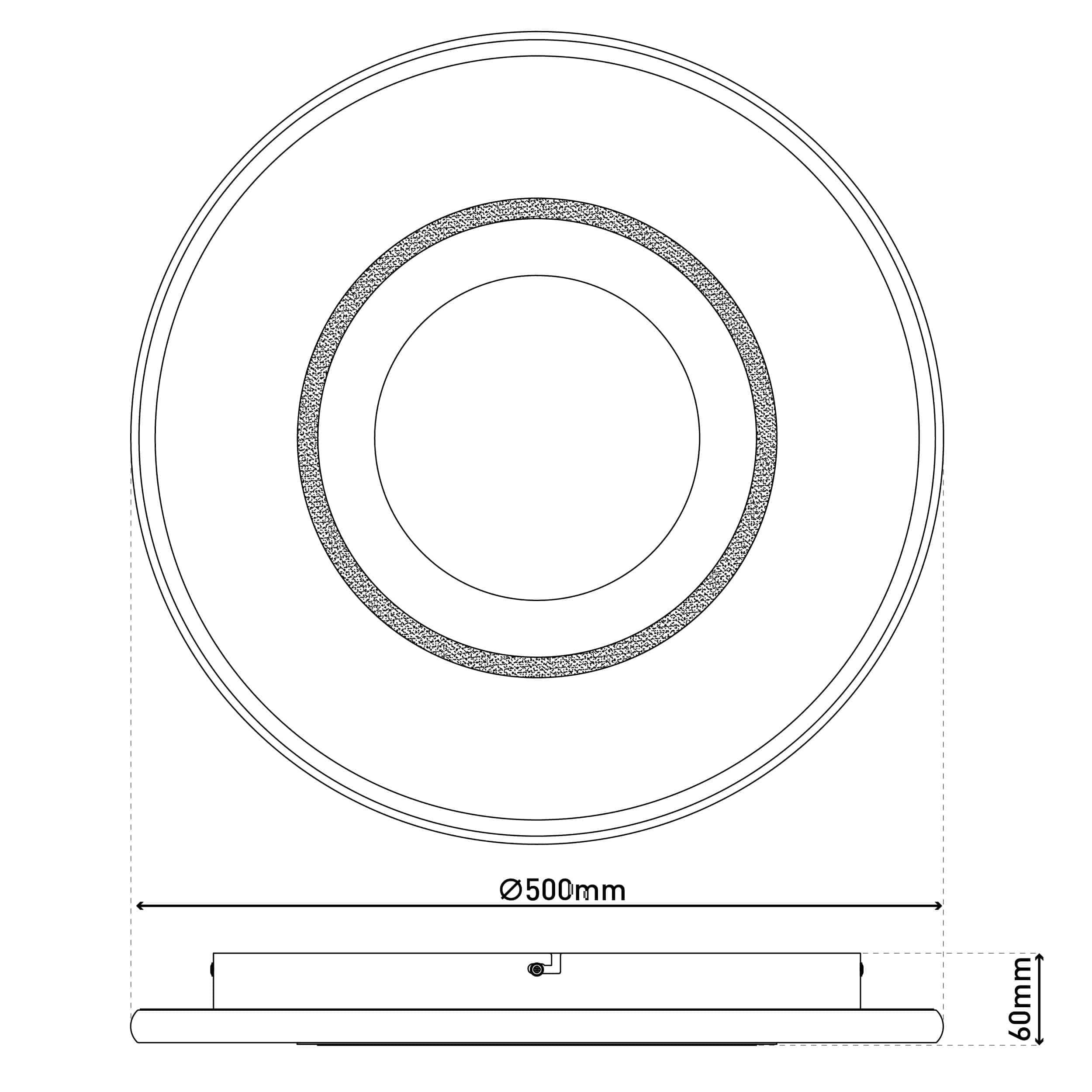 NÄVE LED-Deckenleuchte 1408277, 40W, 1800lm, 3D-Effekt, weiß/schwarz