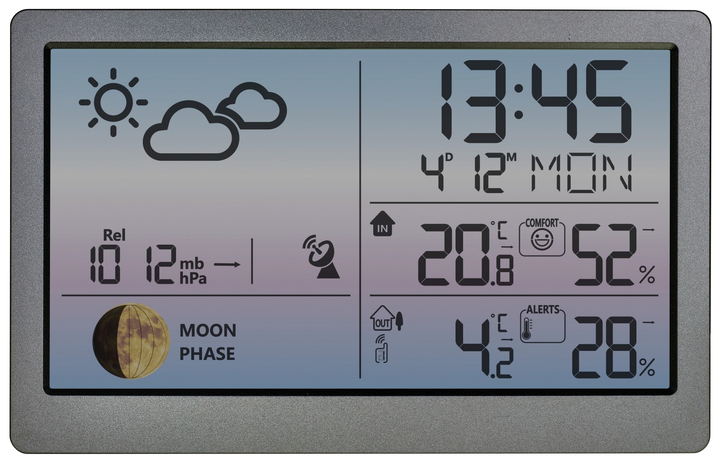 TFA Funk-Wetterstation LUNA SKY, 35.1169.10, grau