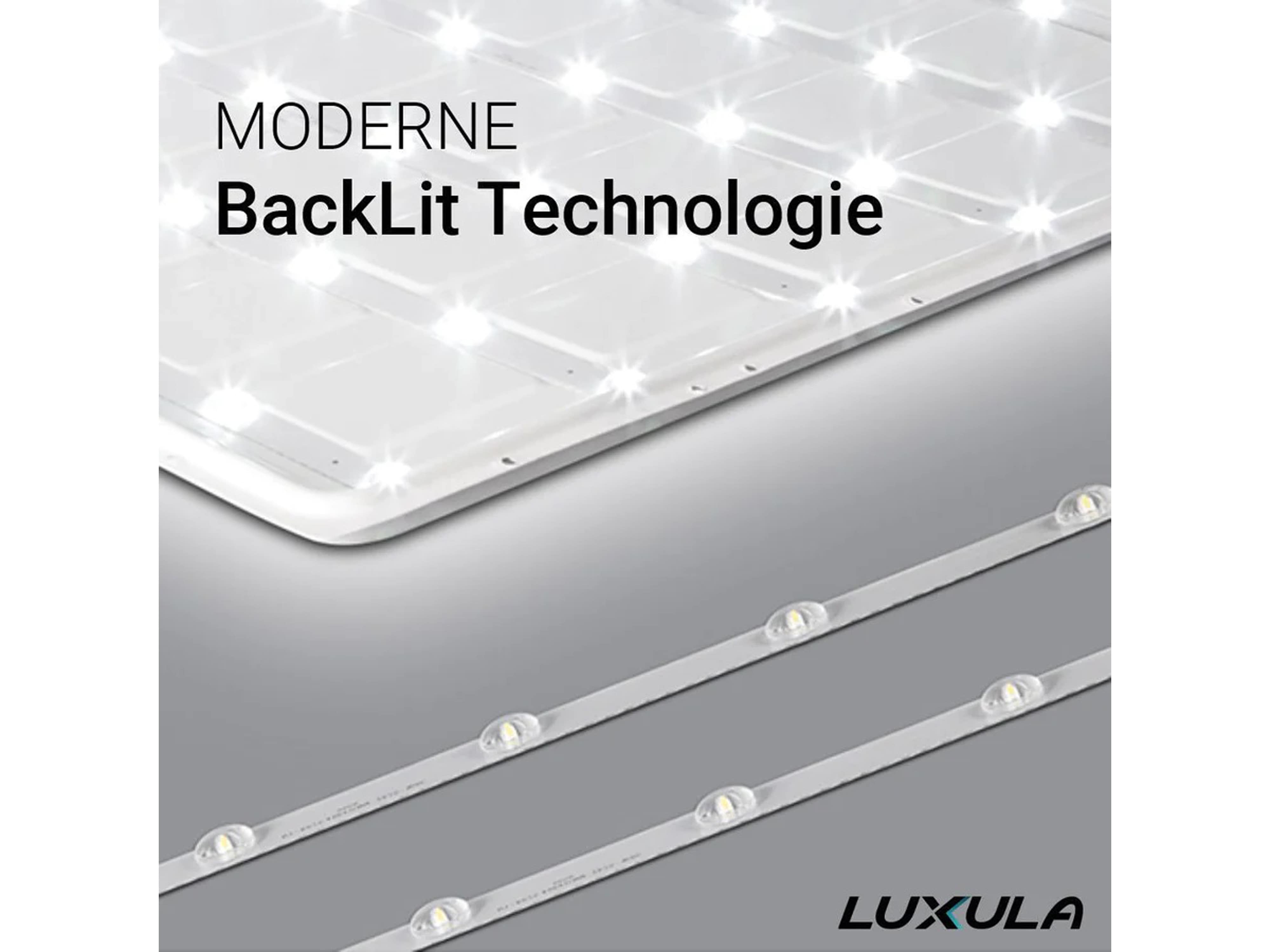 LUXULA Backlight-LED-Panel, 620x620mm, 40W, 4400lm, 6000K, 2 Stk