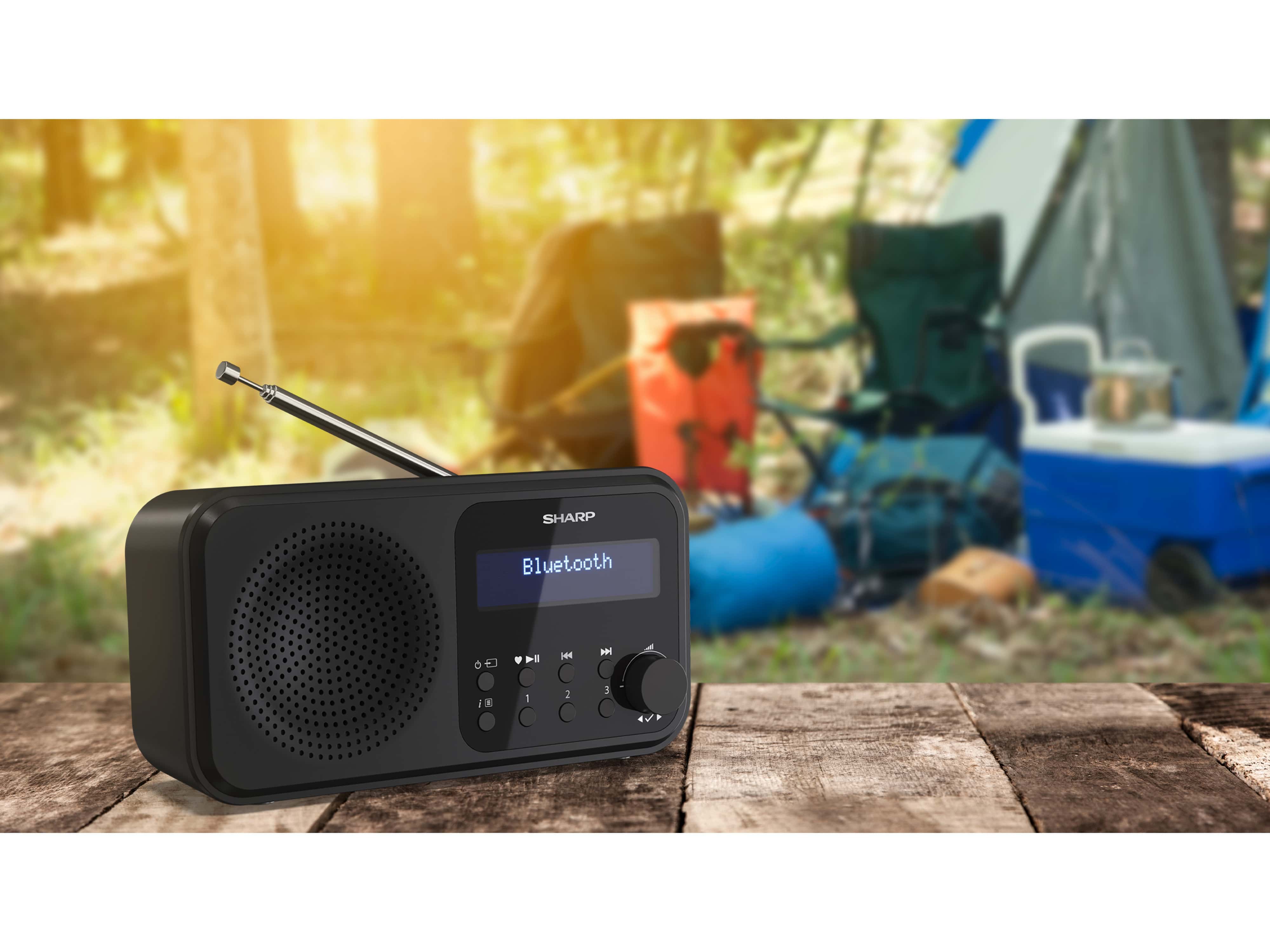 SHARP Digitalradio-tragbar DR-P420, schwarz, DAB+, Bluetooth, USB