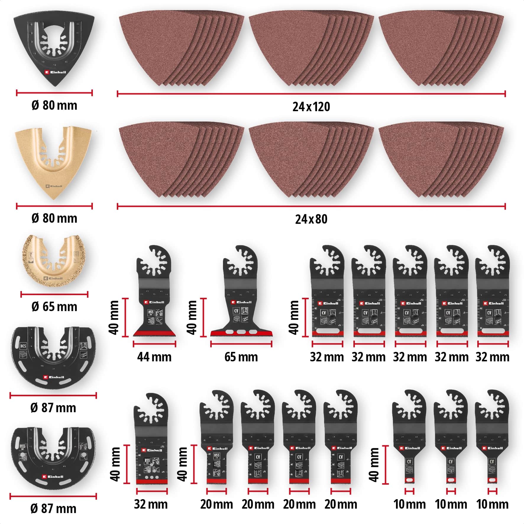 EINHELL Multitool-Set, 708170, XXL-Case, 70-teilig