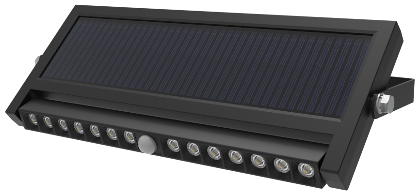LUXULA Solar LED-Wandleuchte, 10 W, 1000 lm, PIR-Sensor, schwenkbar