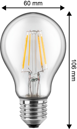 BLULAXA LED-Filament-Lampe, A60, EEK: E, E14, 7 W, 810 lm, 2700 K, 5 Stück