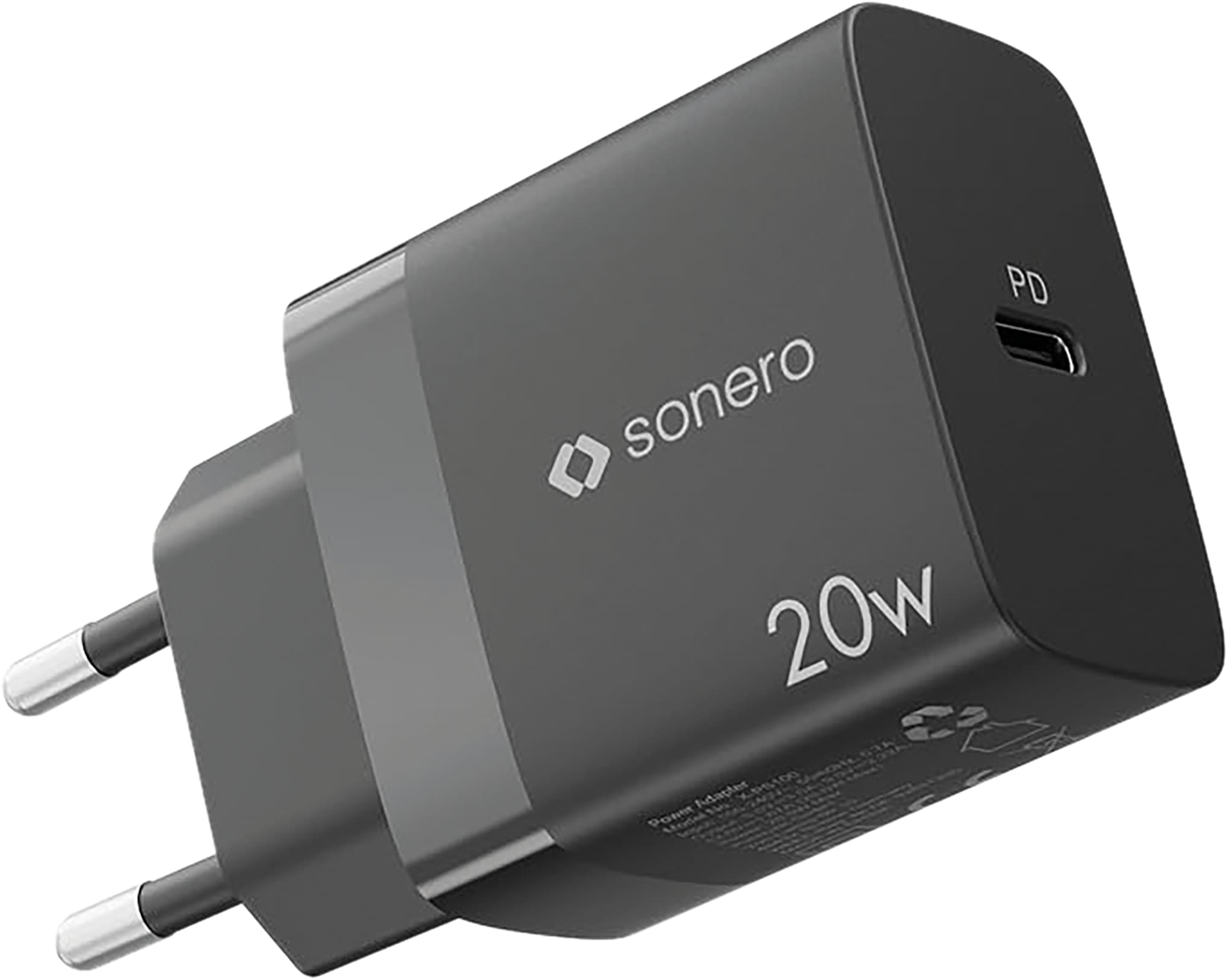 USB-C Ladegerät SONERO X-PS100, 1 Port, 20W, schwarz